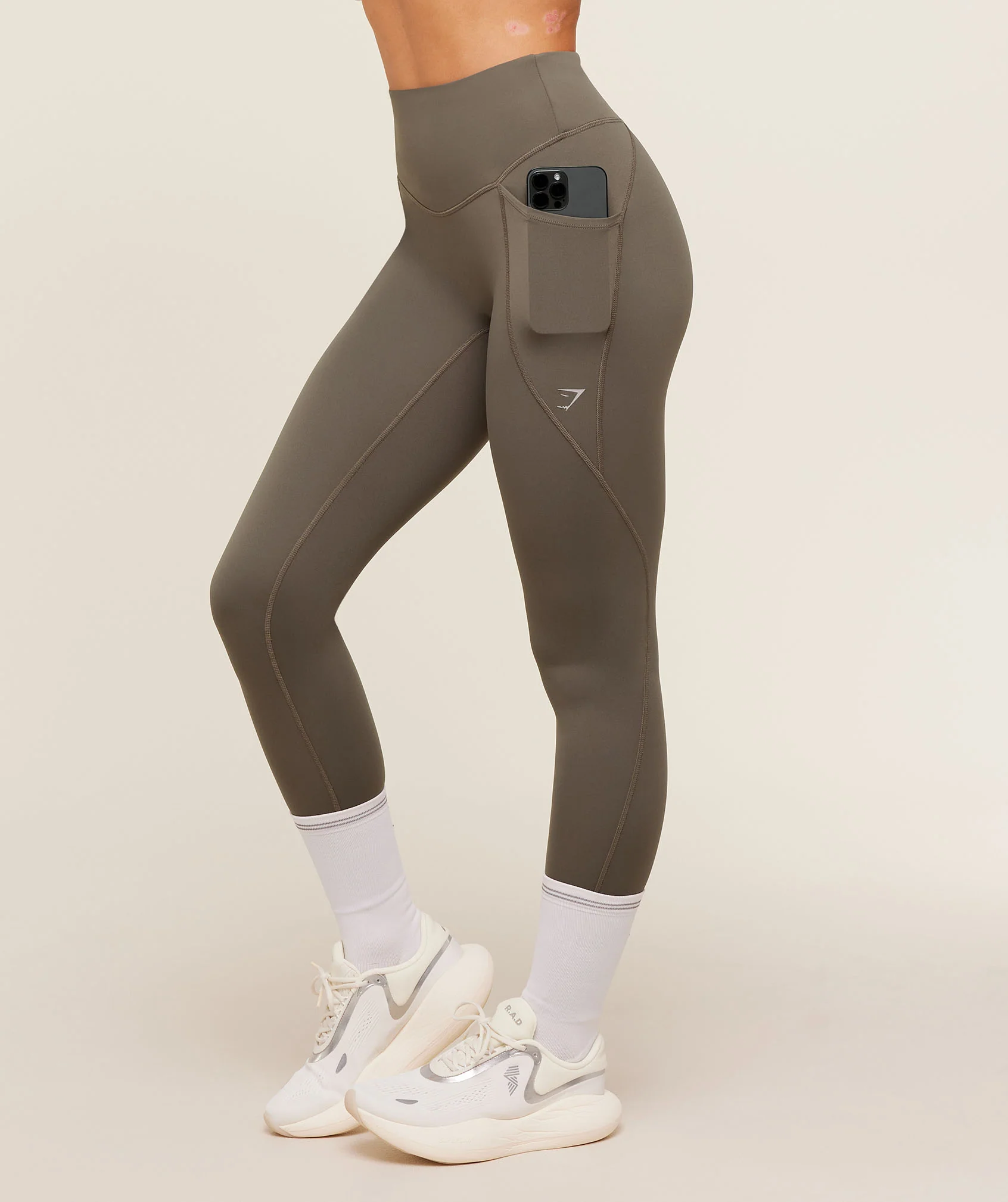 Gymshark Running Pocket Leggings - Camo Brown - Image 3