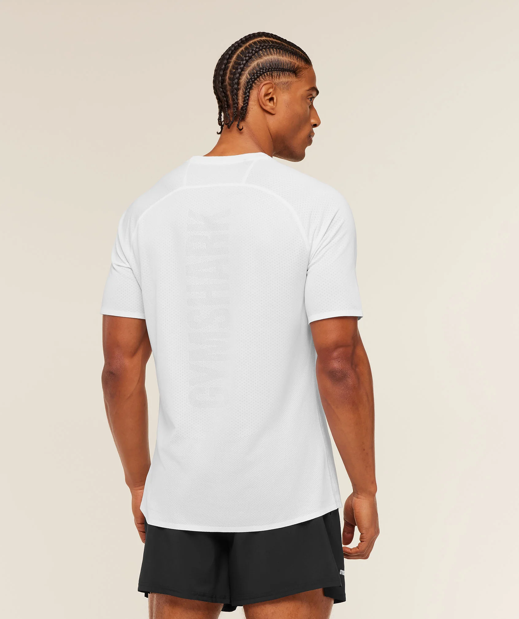 Gymshark Hybrid Engineered Jacquard T-Shirt - White - Image 3