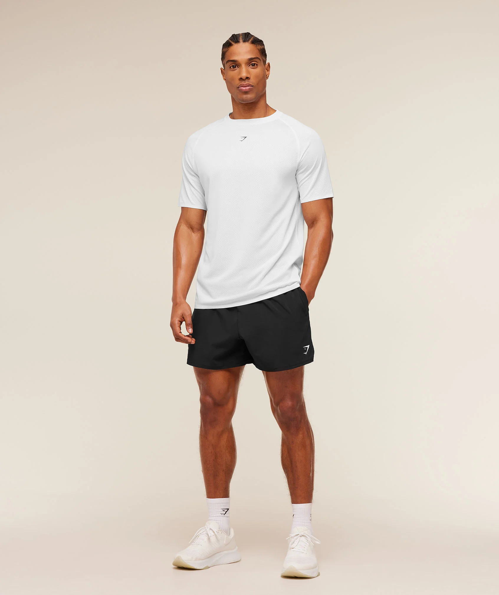 Gymshark Hybrid Engineered Jacquard T-Shirt - White - Image 5