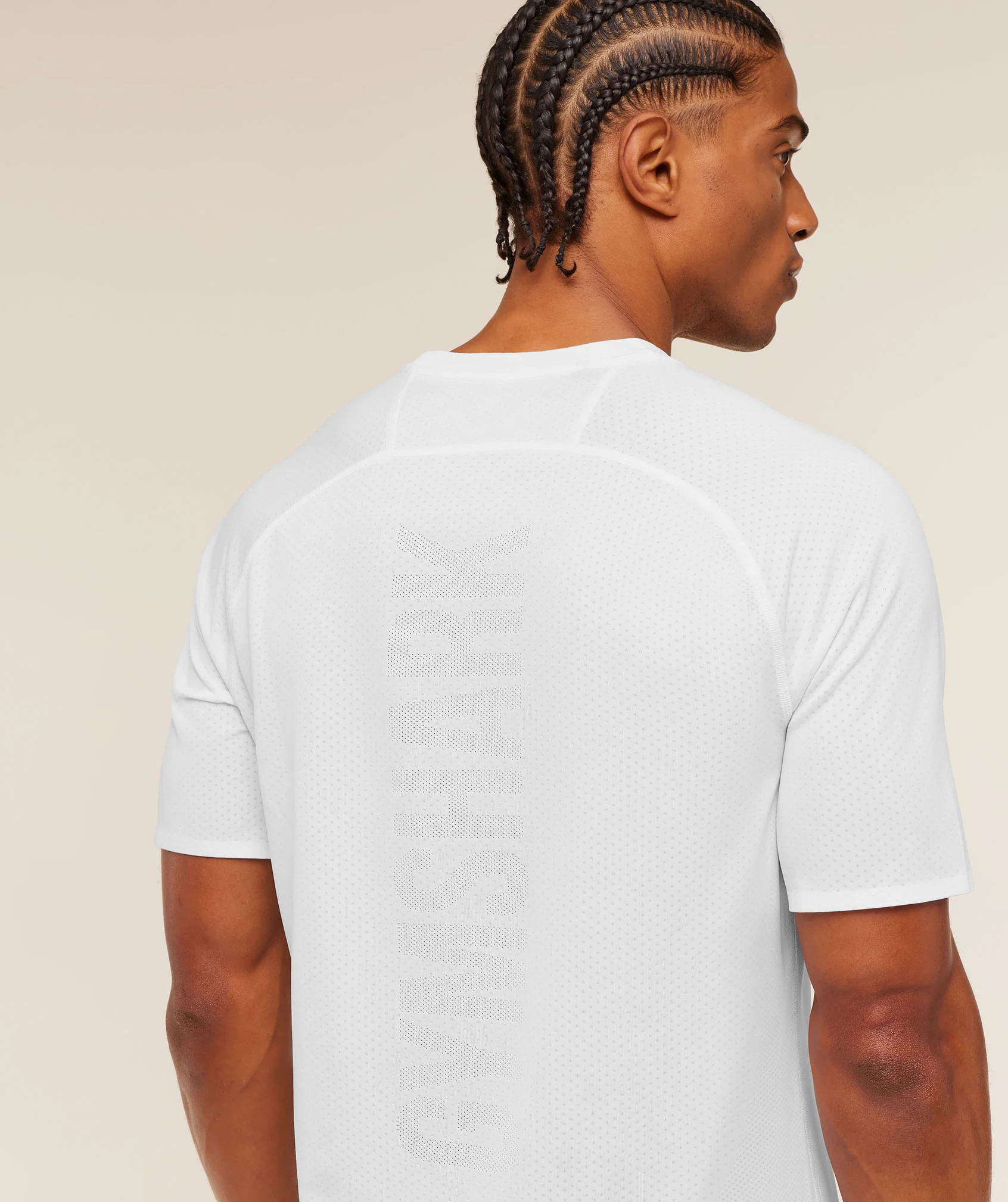 Gymshark Hybrid Engineered Jacquard T-Shirt - White - Image 6