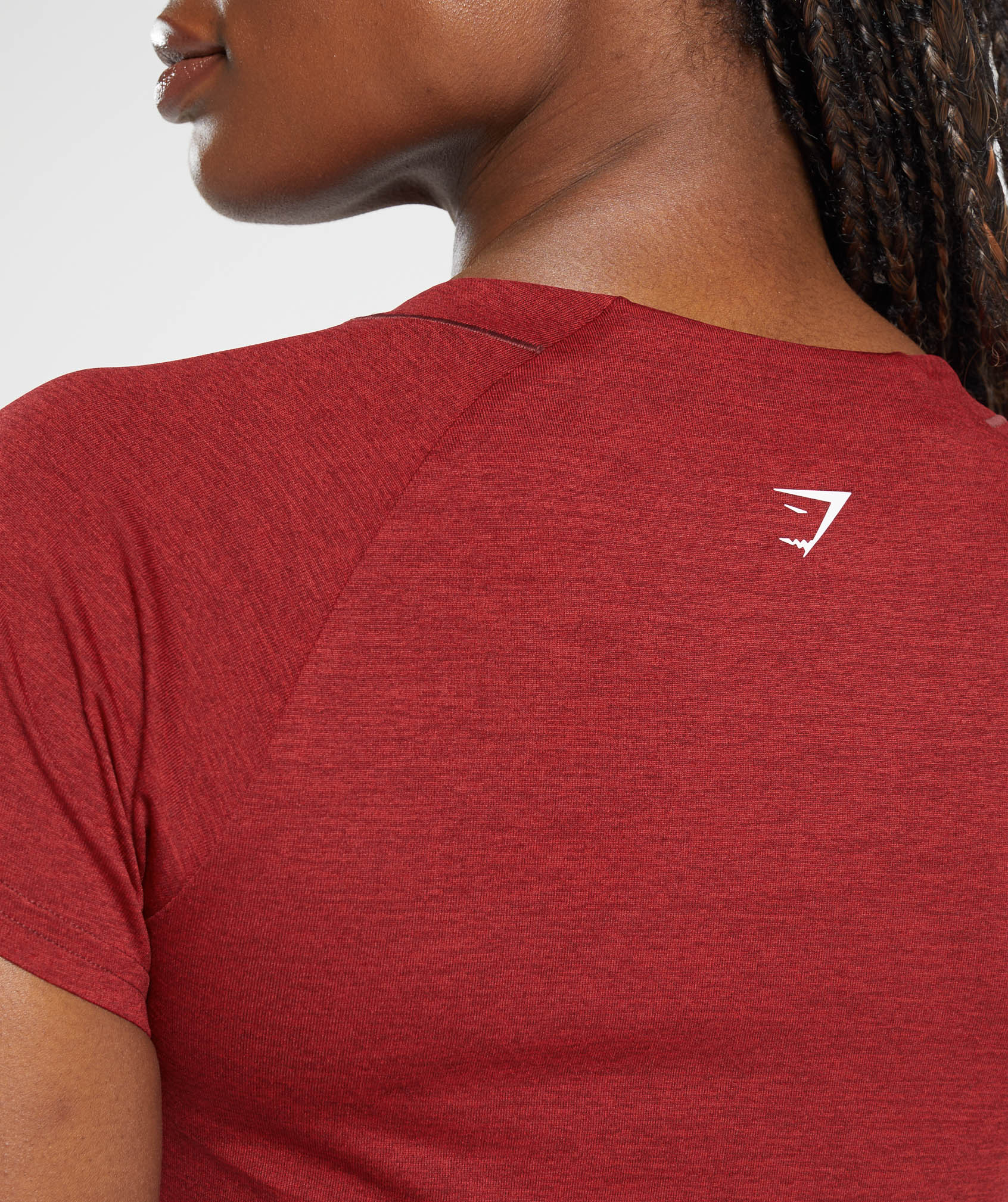 Gymshark Running T-Shirt - Washed Burgundy/Velvet Red - Image 5