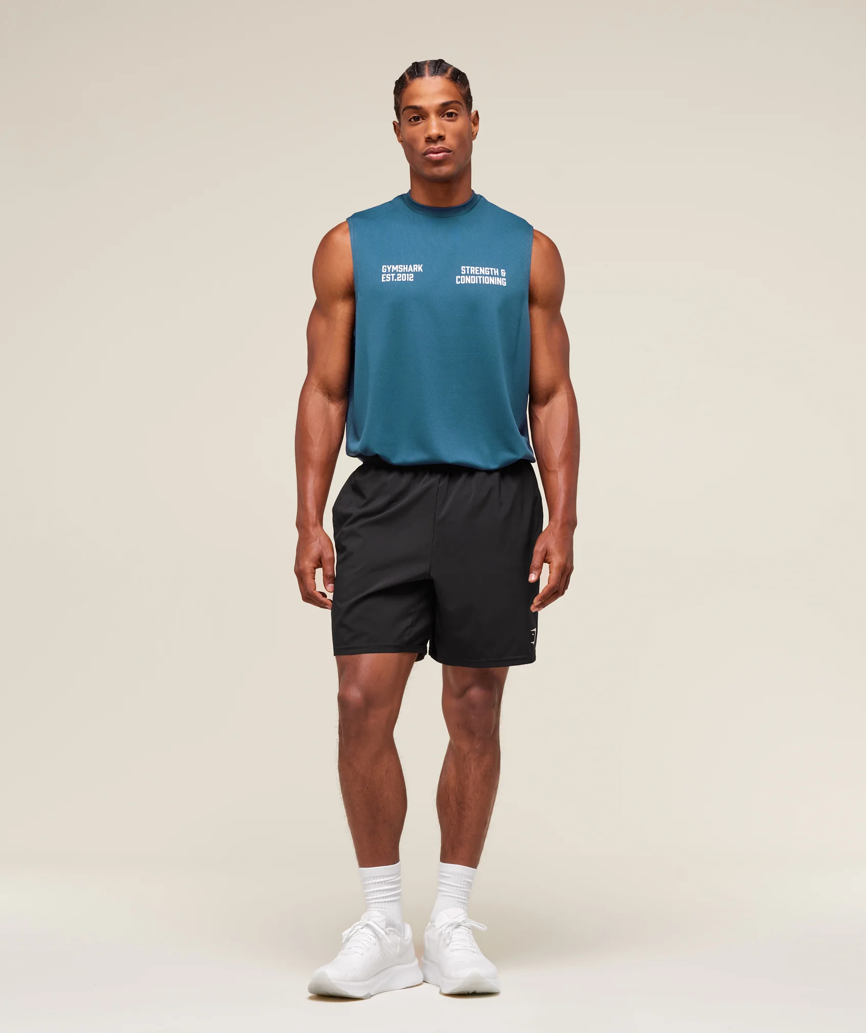 Gymshark S&C Graphic Cut Off Tank - Success Blue - Image 7