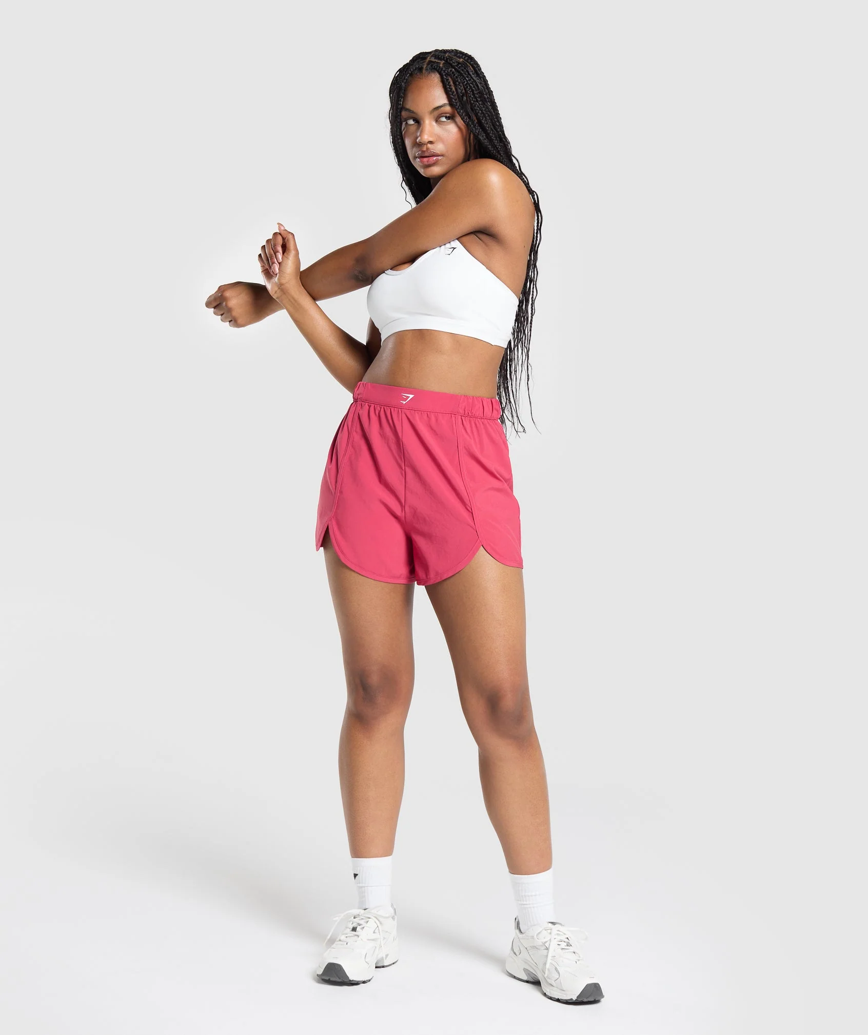 Gymshark Scallop Hem Shaped Shorts - Vintage Pink - Image 4