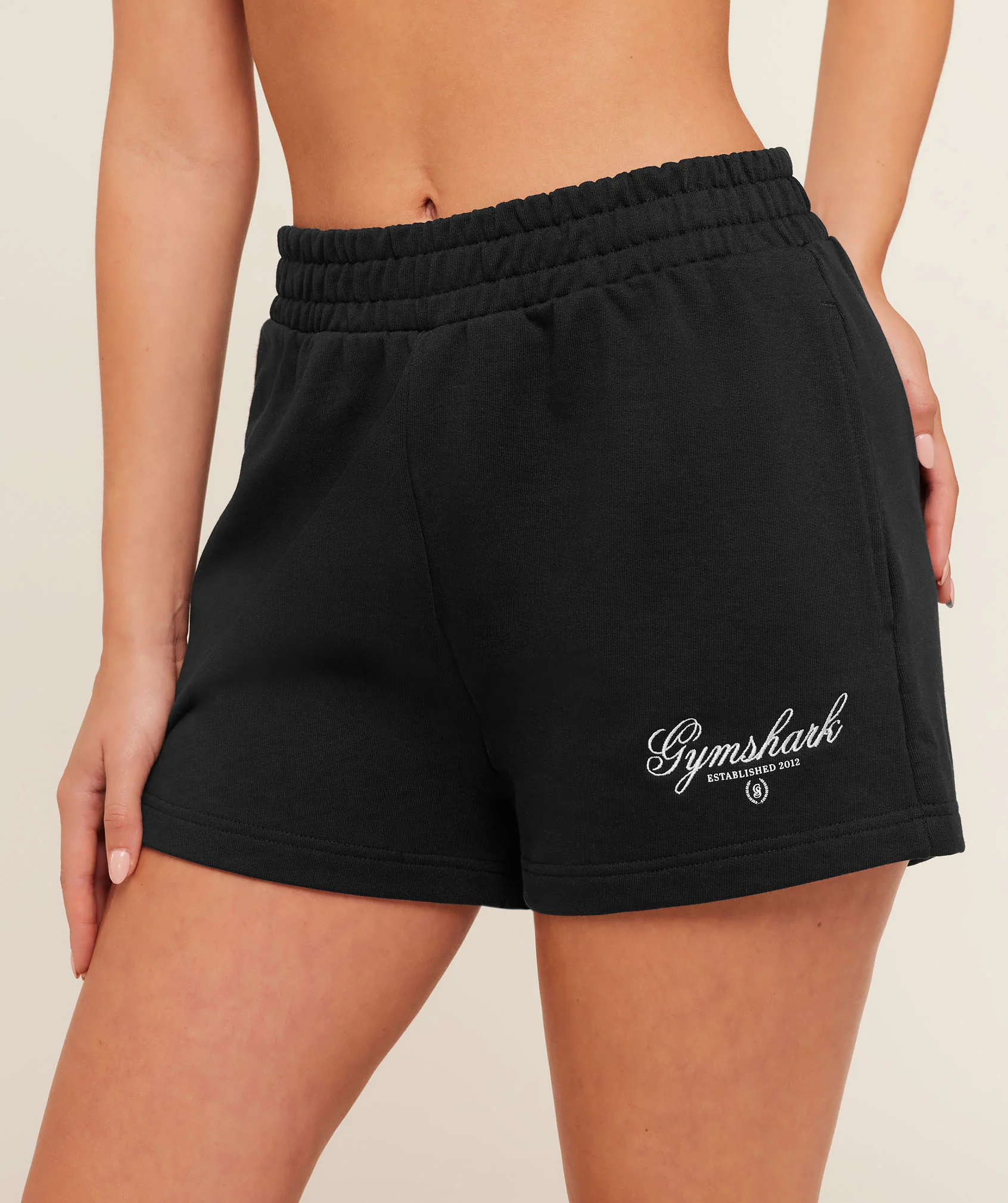 Gymshark Script Embroidery Shorts - Black - Image 5