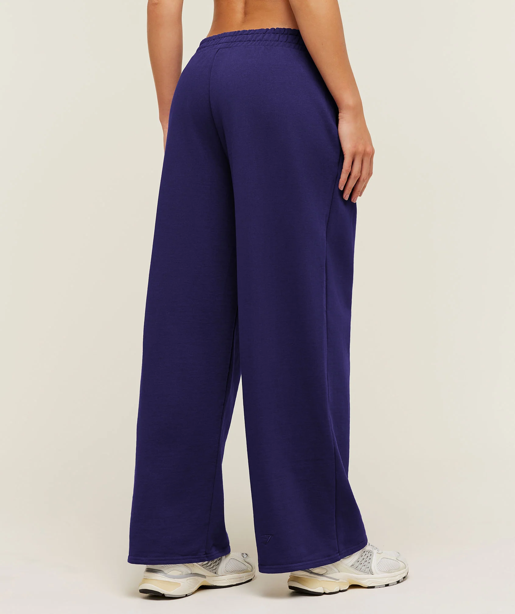 Gymshark Script Embroidery Wide Leg Pants - Indigo Purple - Image 3