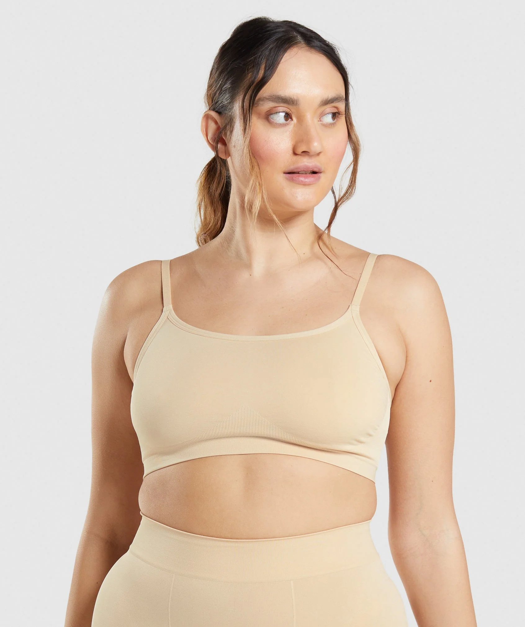 Gymshark Seamless Scoop Neck Bralette - Fawn Light Brown