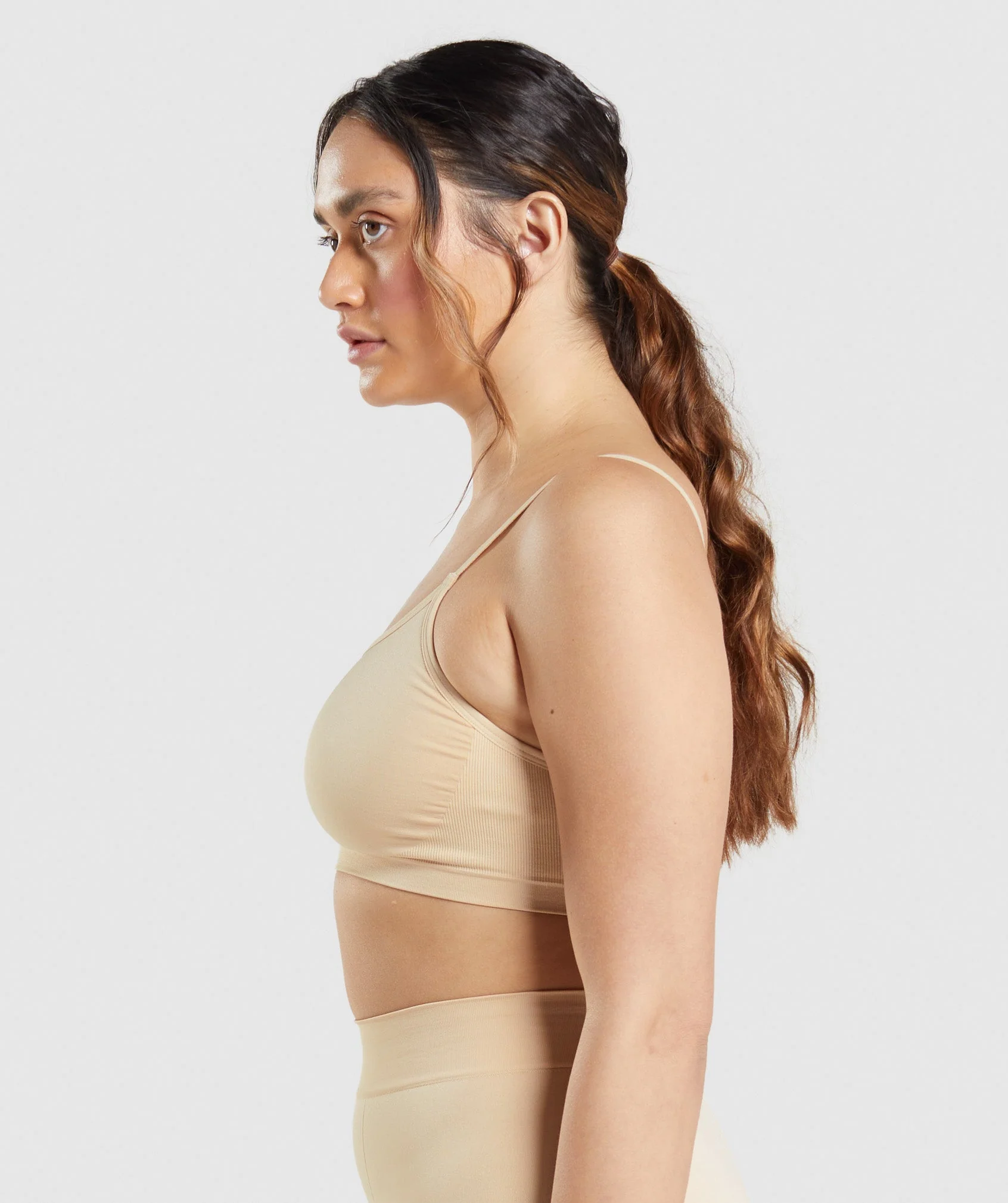 Gymshark Seamless Scoop Neck Bralette - Fawn Light Brown - Image 3