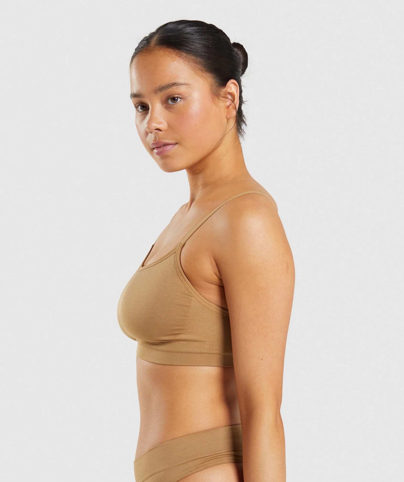 Gymshark Seamless Scoop Neck Bralette - Golden Light Brown - Image 3