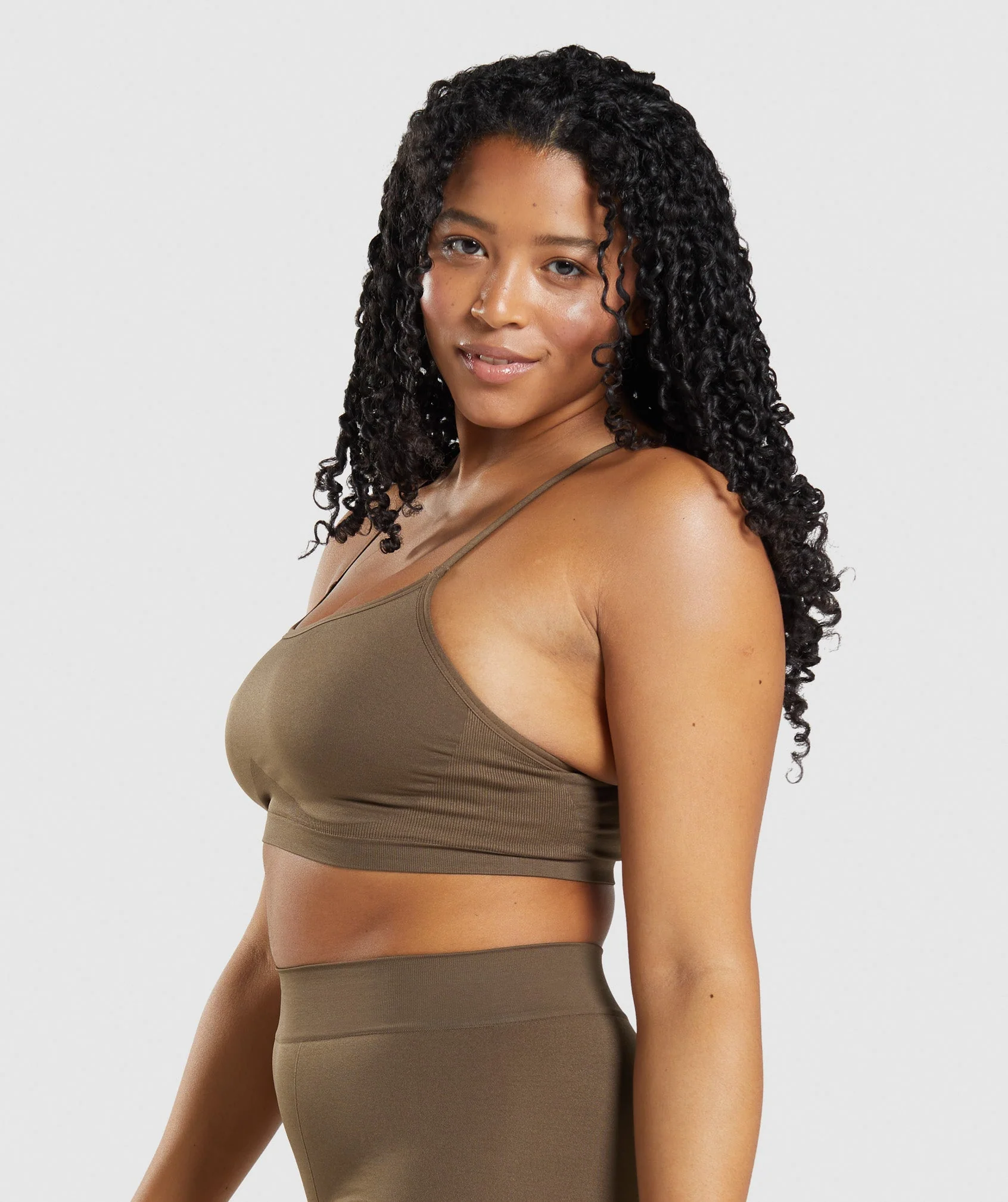 Gymshark Seamless Scoop Neck Bralette - Walnut Brown - Image 3