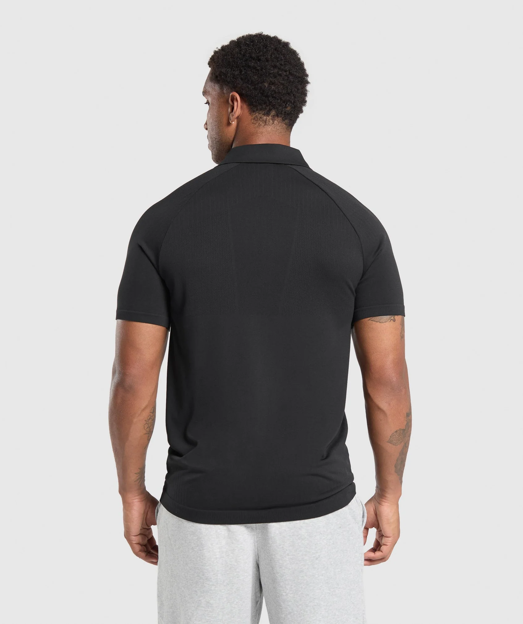 Gymshark Seamless Polo Shirt - Black - Image 2