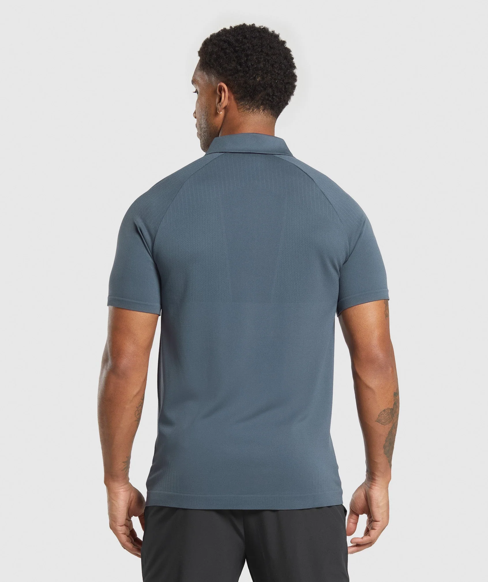 Gymshark Seamless Polo Shirt - Titanium Blue - Image 2