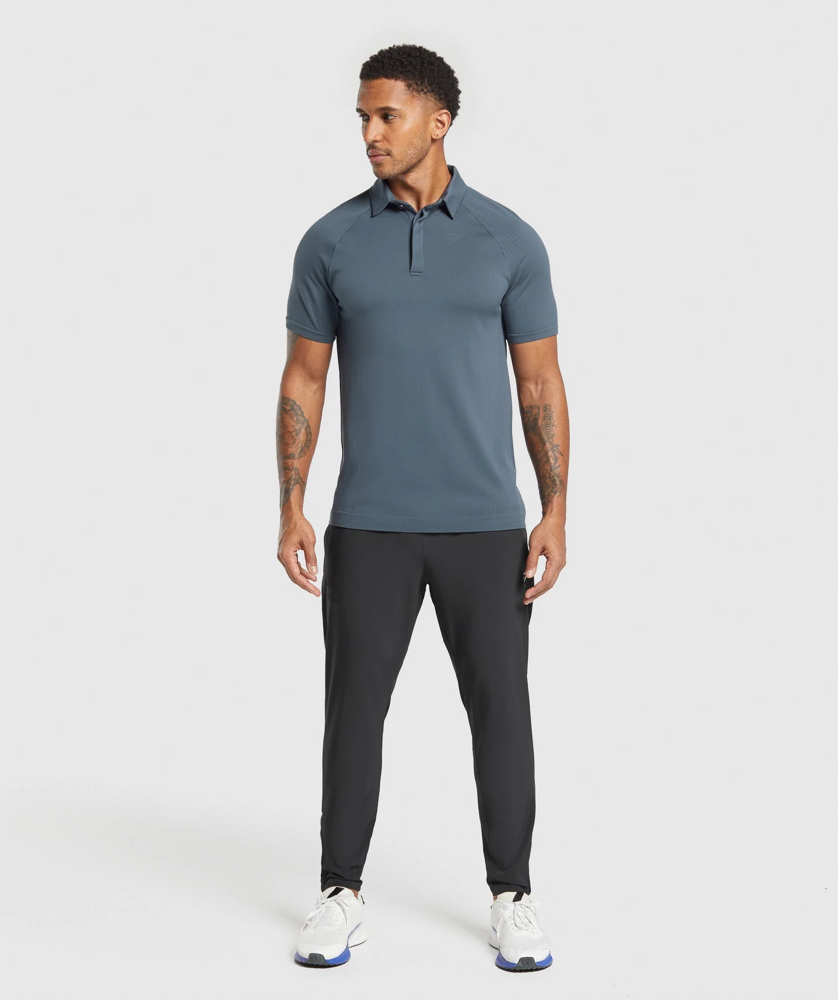 Gymshark Seamless Polo Shirt - Titanium Blue - Image 4