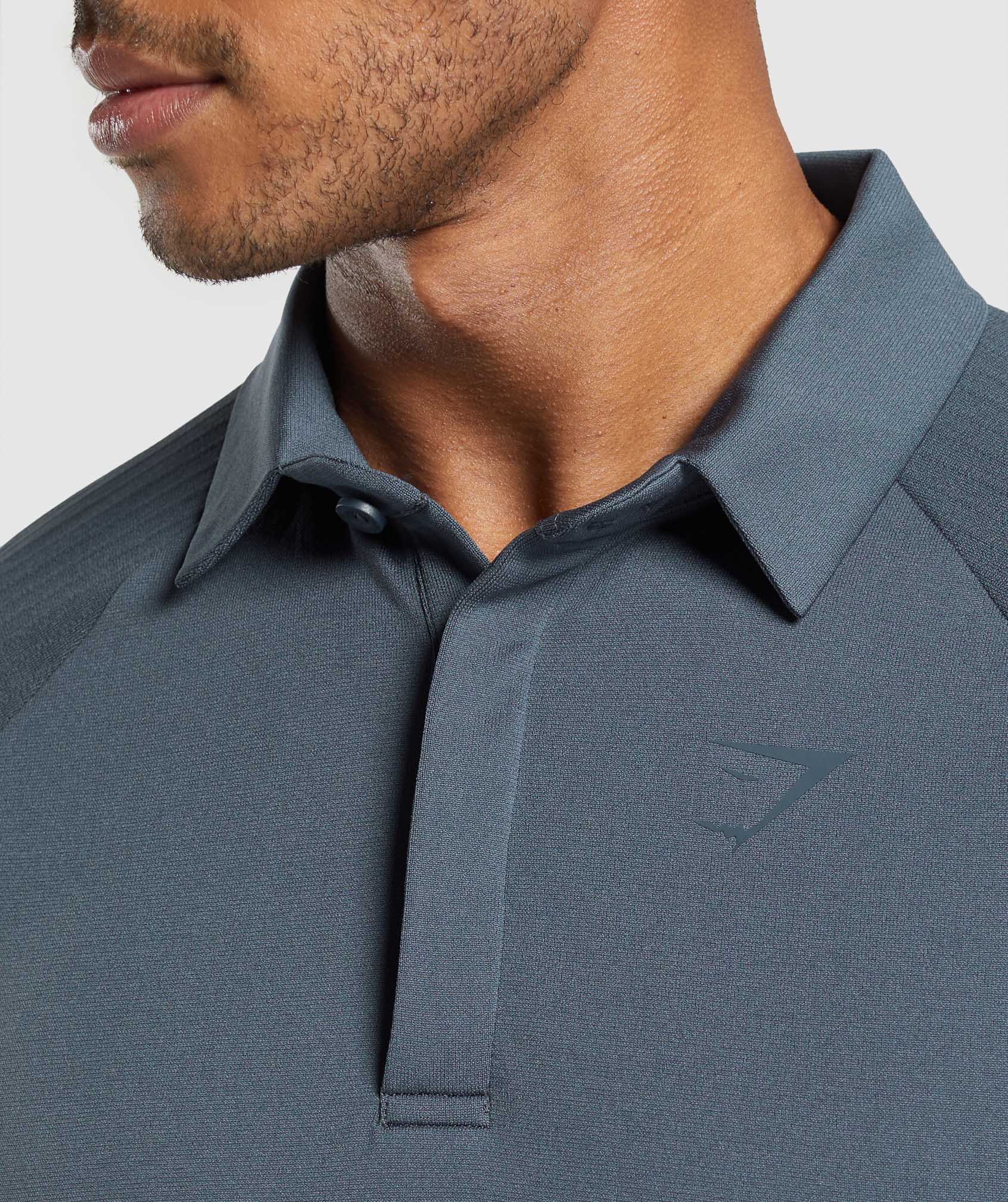 Gymshark Seamless Polo Shirt - Titanium Blue - Image 5