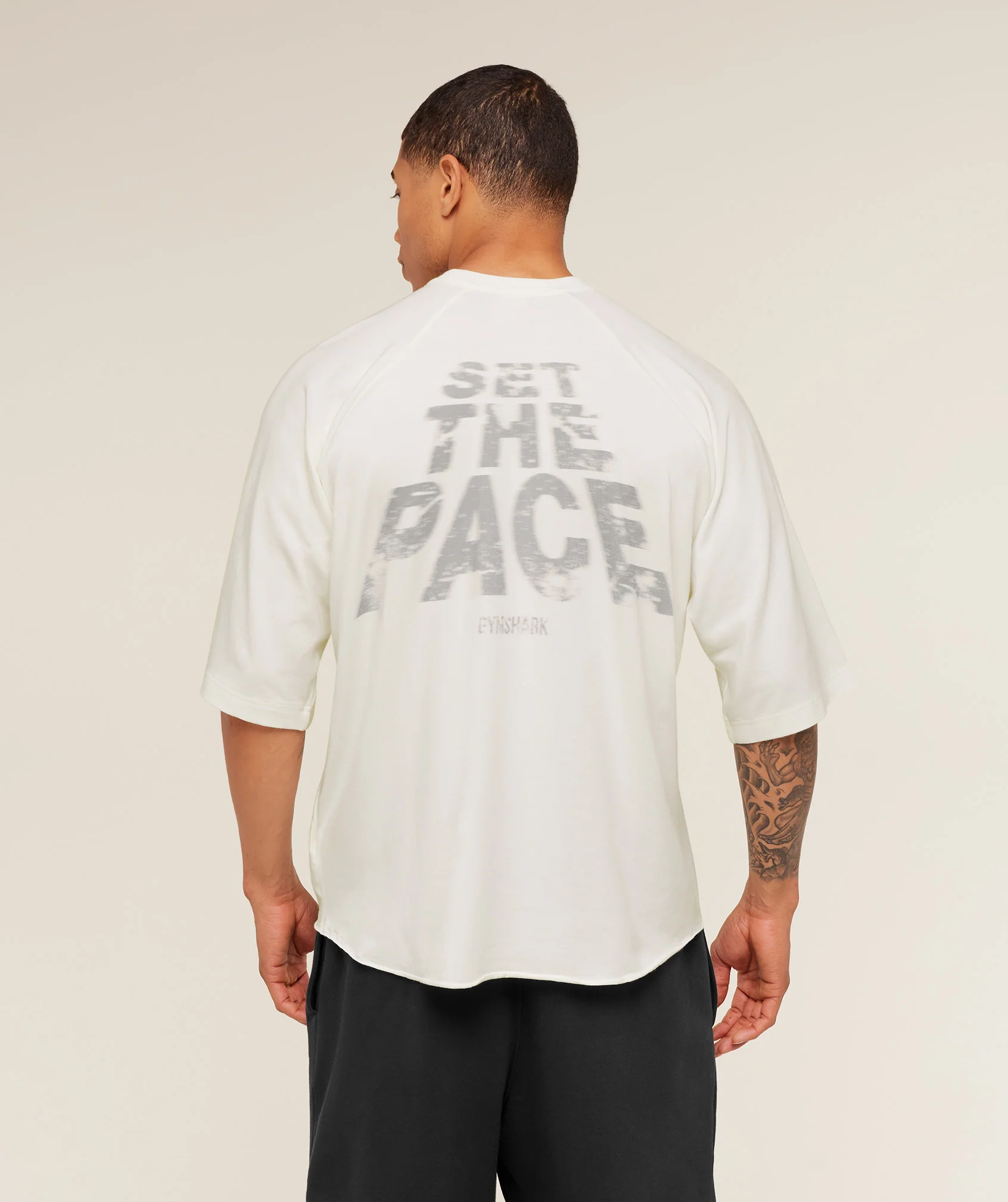 Gymshark Set The Pace Boxy T-Shirt - GS Soft White