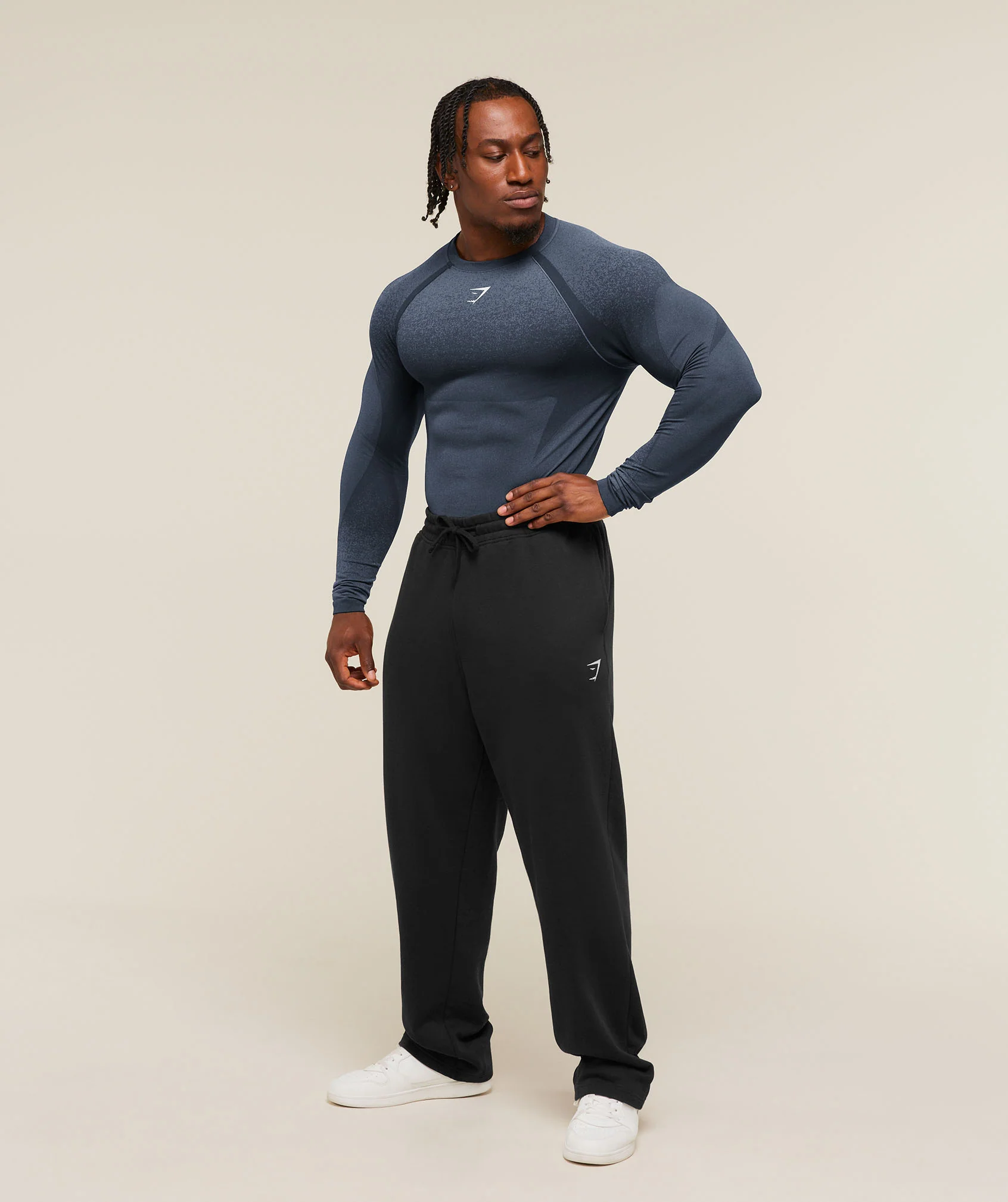 Gymshark Shadow Seamless Long Sleeve T-Shirt - Heavy Blue - Image 6