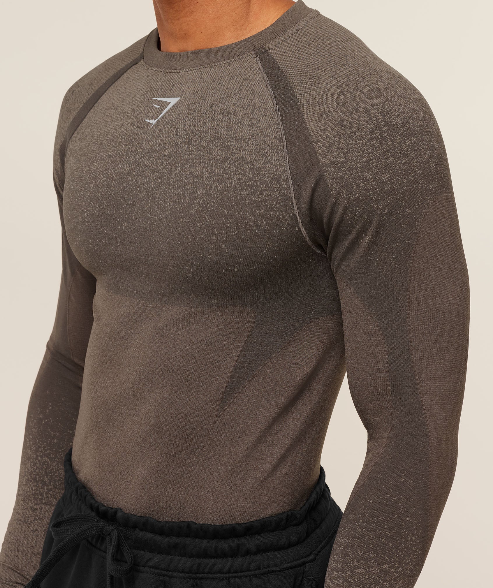 Gymshark Shadow Seamless Long Sleeve T-Shirt - Camo Brown - Image 5