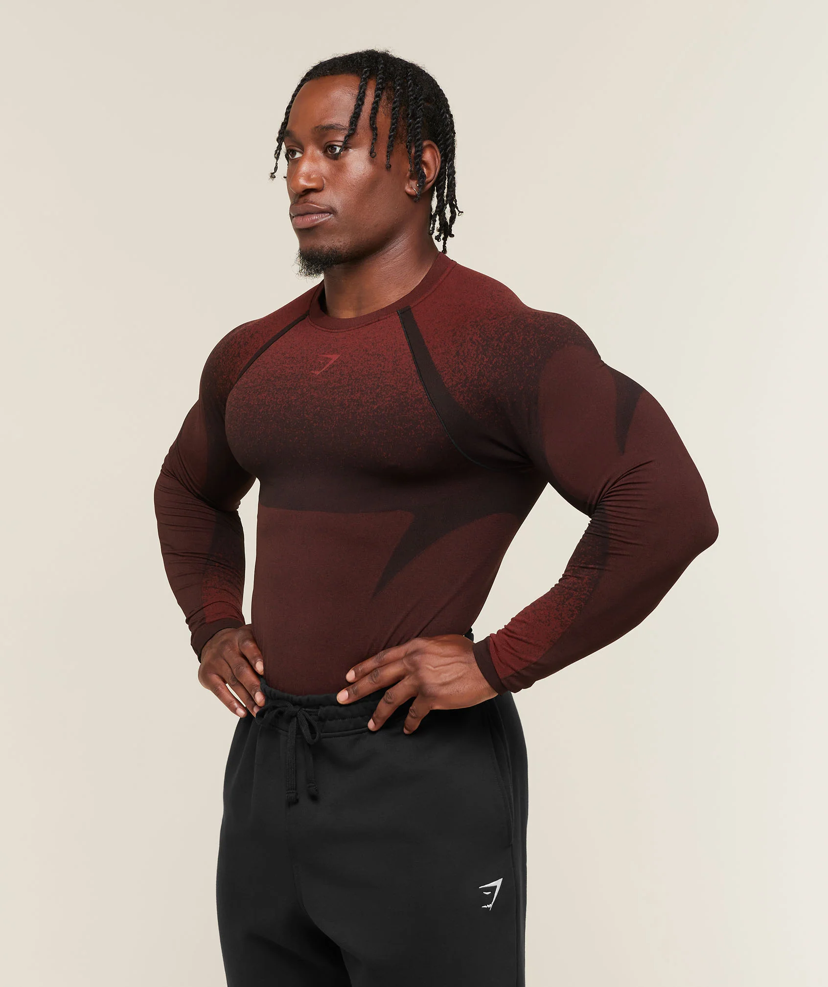 Gymshark Shadow Seamless Long Sleeve T-Shirt - Sets Red - Image 3