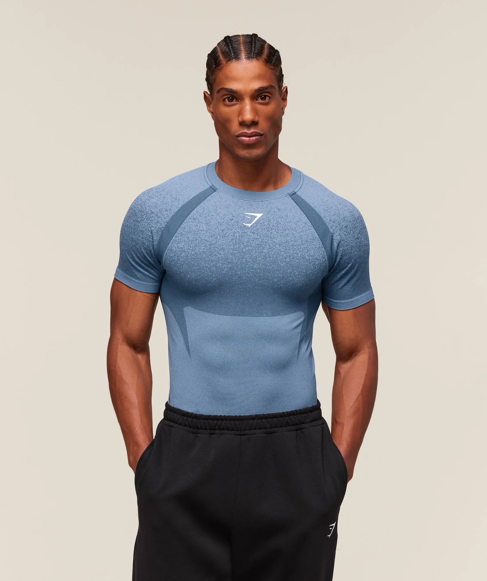 Gymshark Shadow Seamless T Shirt - Faded Blue