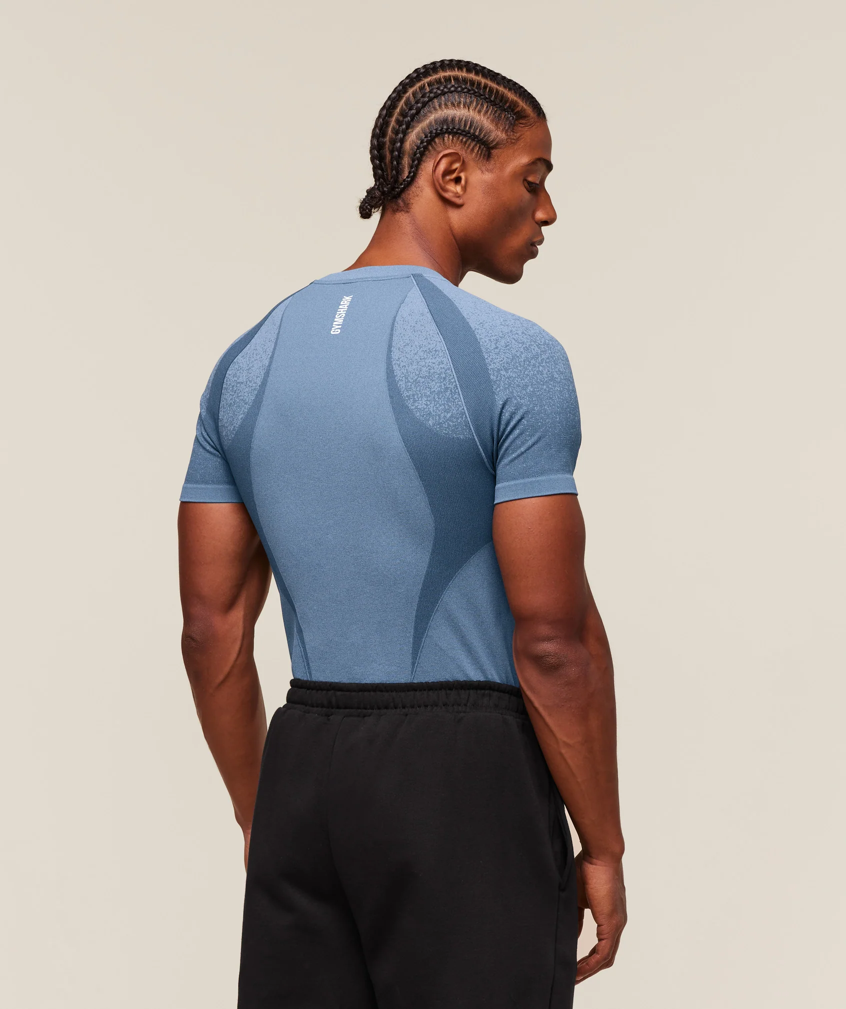Gymshark Shadow Seamless T Shirt - Faded Blue - Image 2