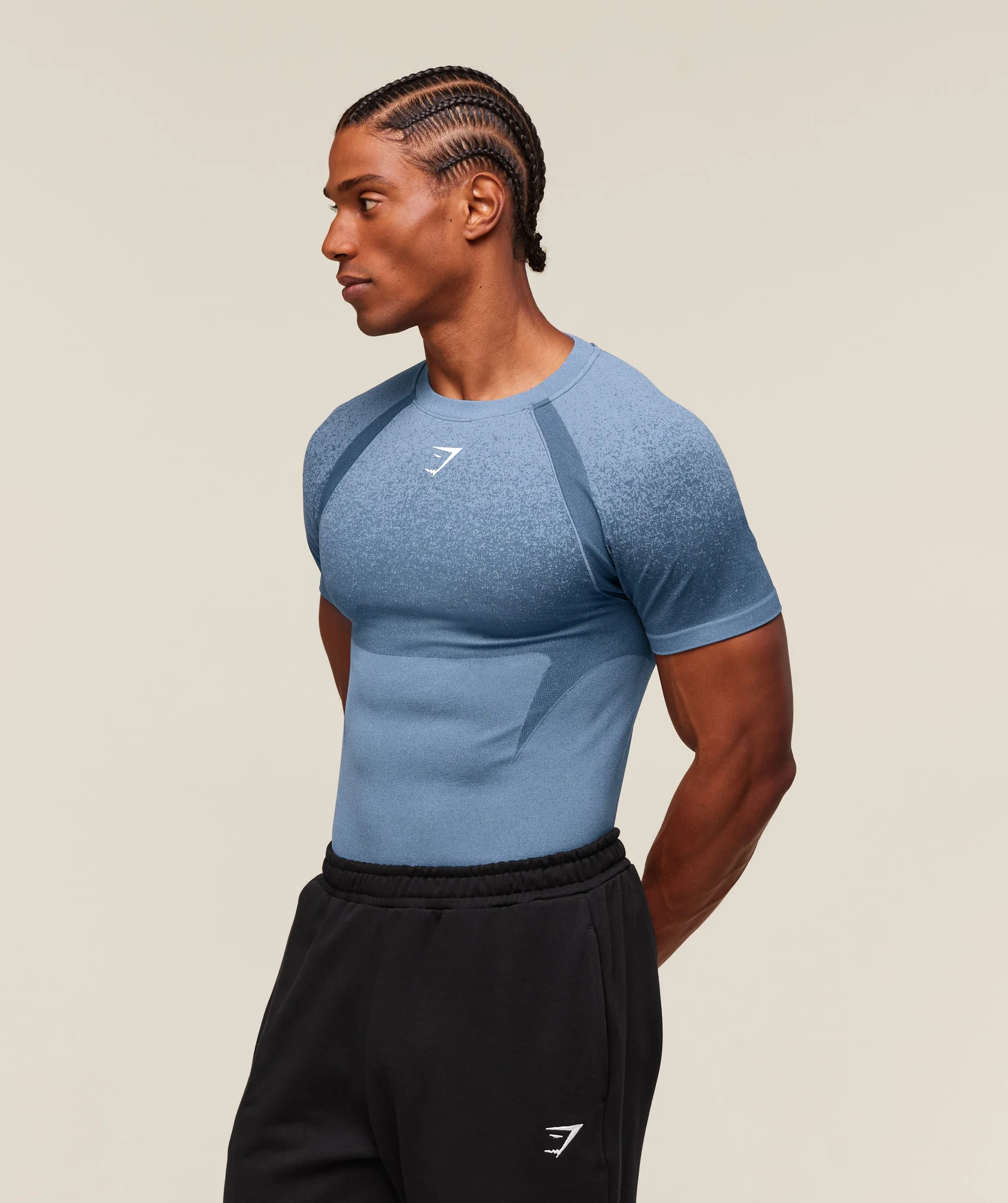 Gymshark Shadow Seamless T Shirt - Faded Blue - Image 3
