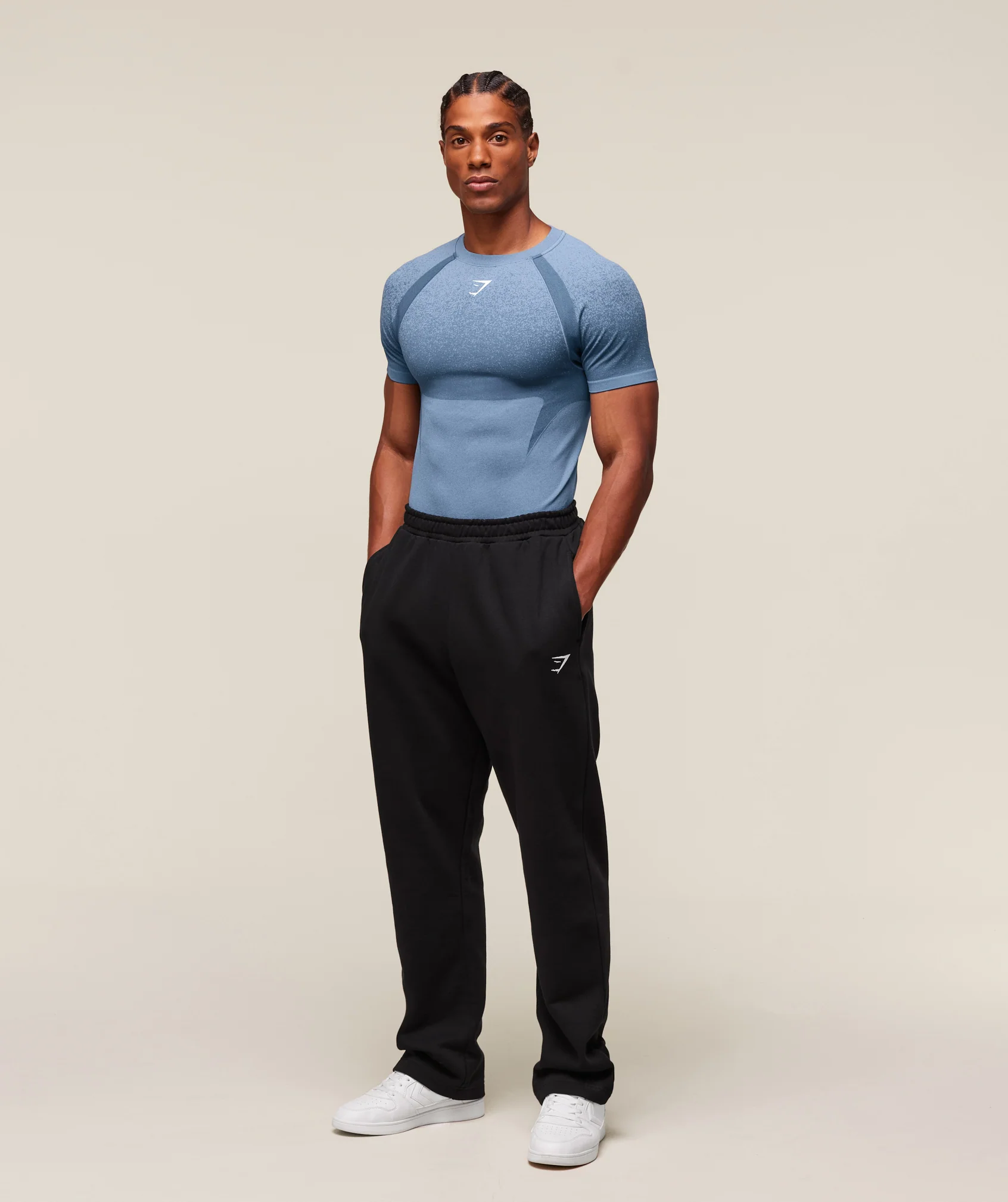 Gymshark Shadow Seamless T Shirt - Faded Blue - Image 4