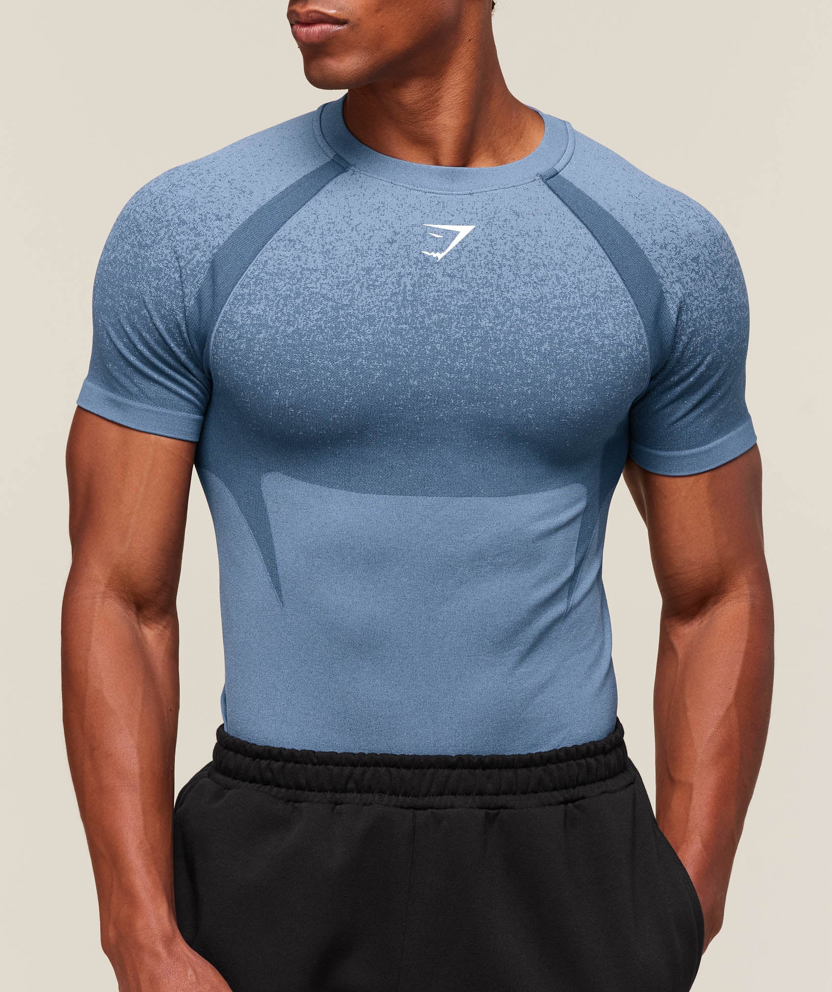 Gymshark Shadow Seamless T Shirt - Faded Blue - Image 5