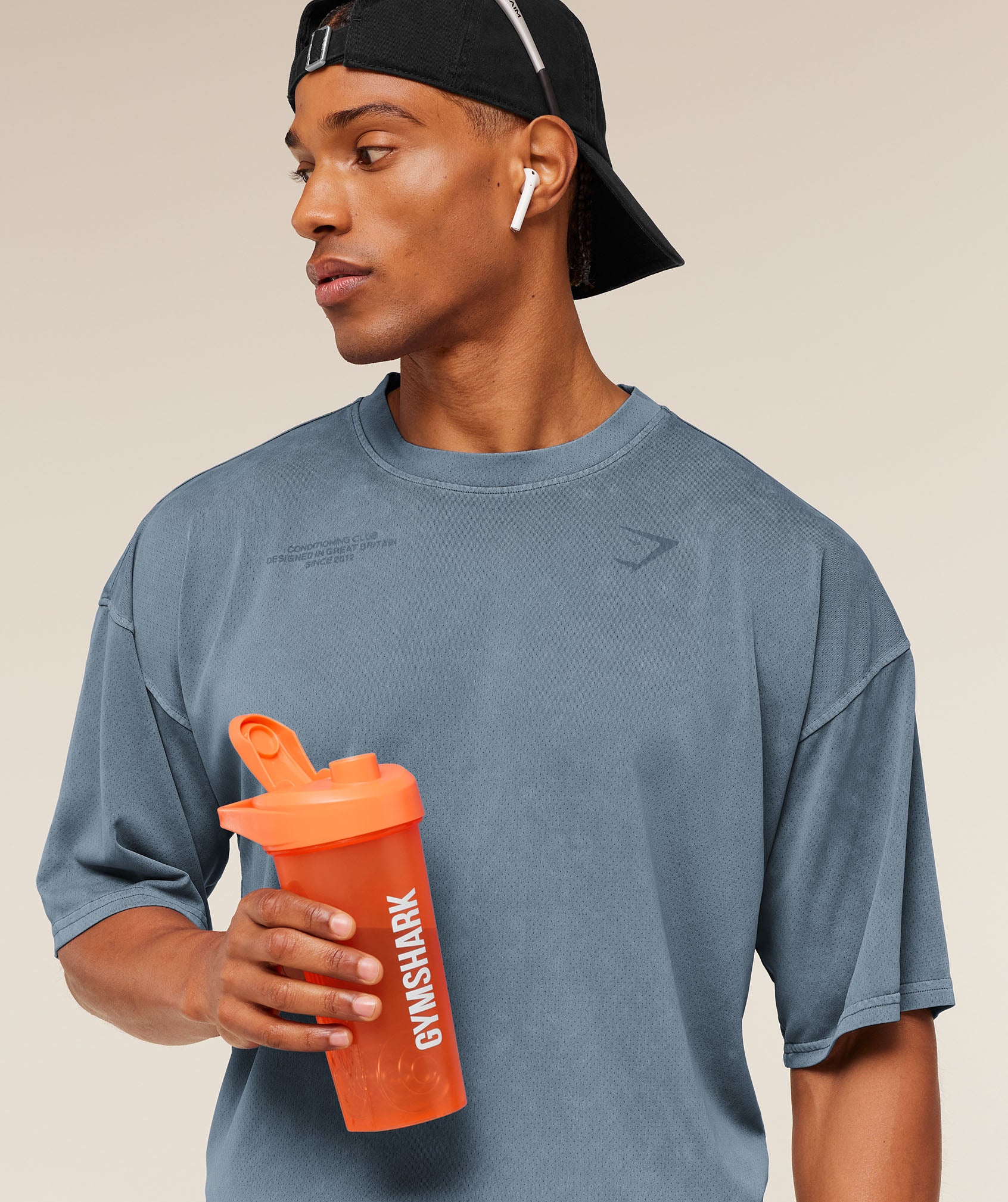 Gymshark Shaker Bottle - Dayglow Peach - Image 2