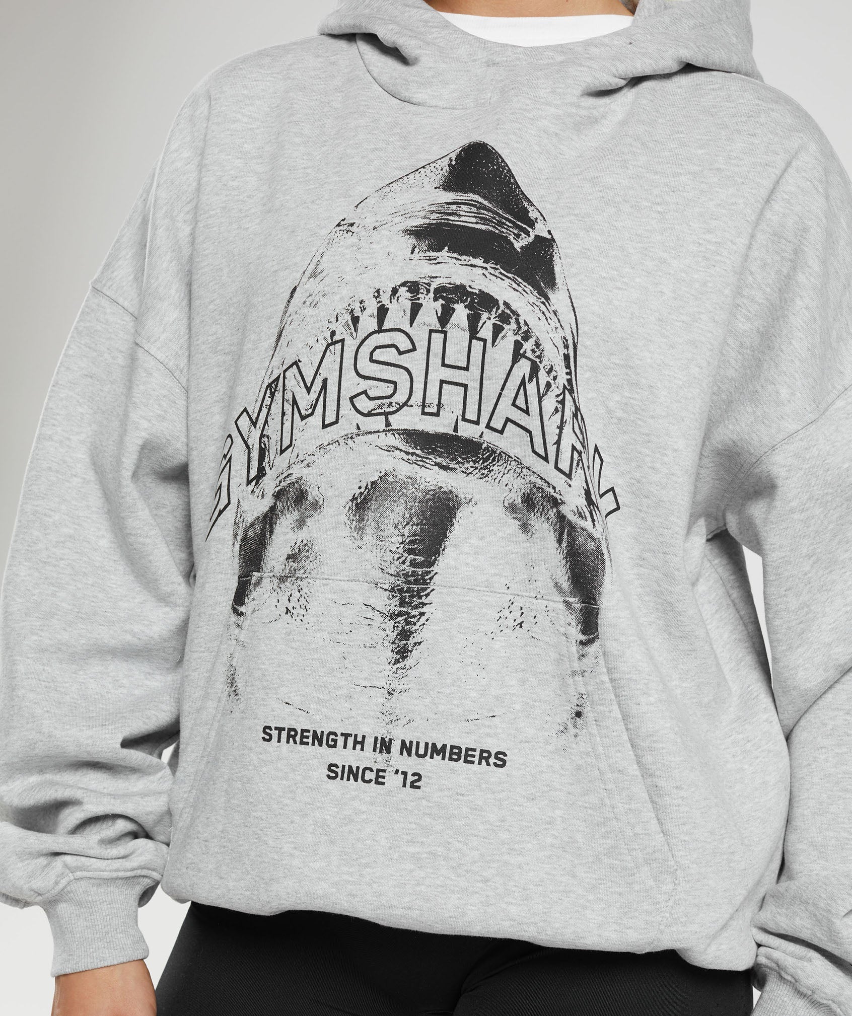 Gymshark Shark Attack Oversized Hoodie - Grey - Image 4