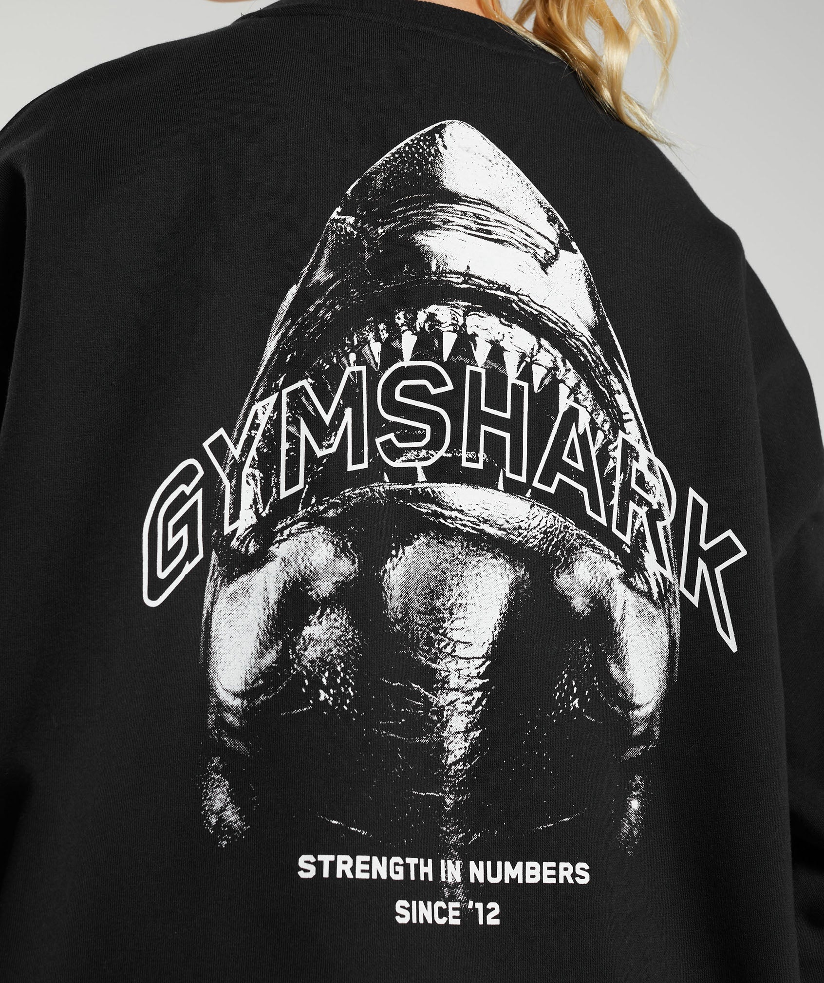 Gymshark Shark Attack Oversized Sweatshirt - Black - Image 4