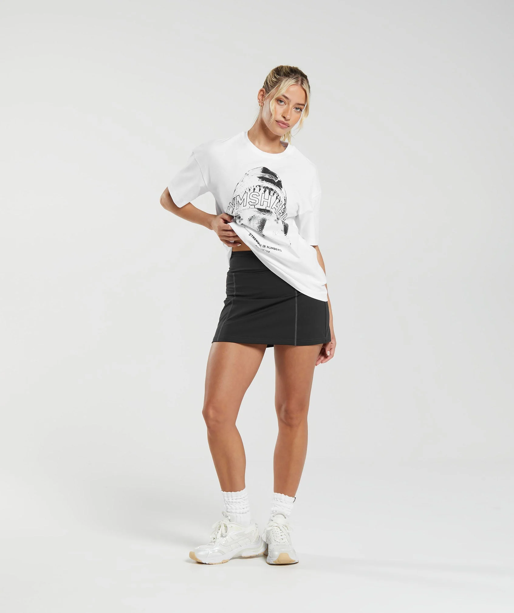 Gymshark Shark Attack Oversized T-Shirt - White - Image 3