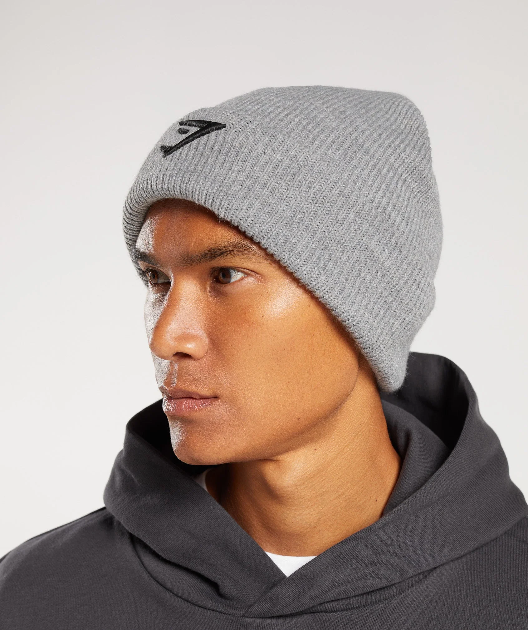 Gymshark Sharkhead Beanie - Light Grey Core Marl - Image 3