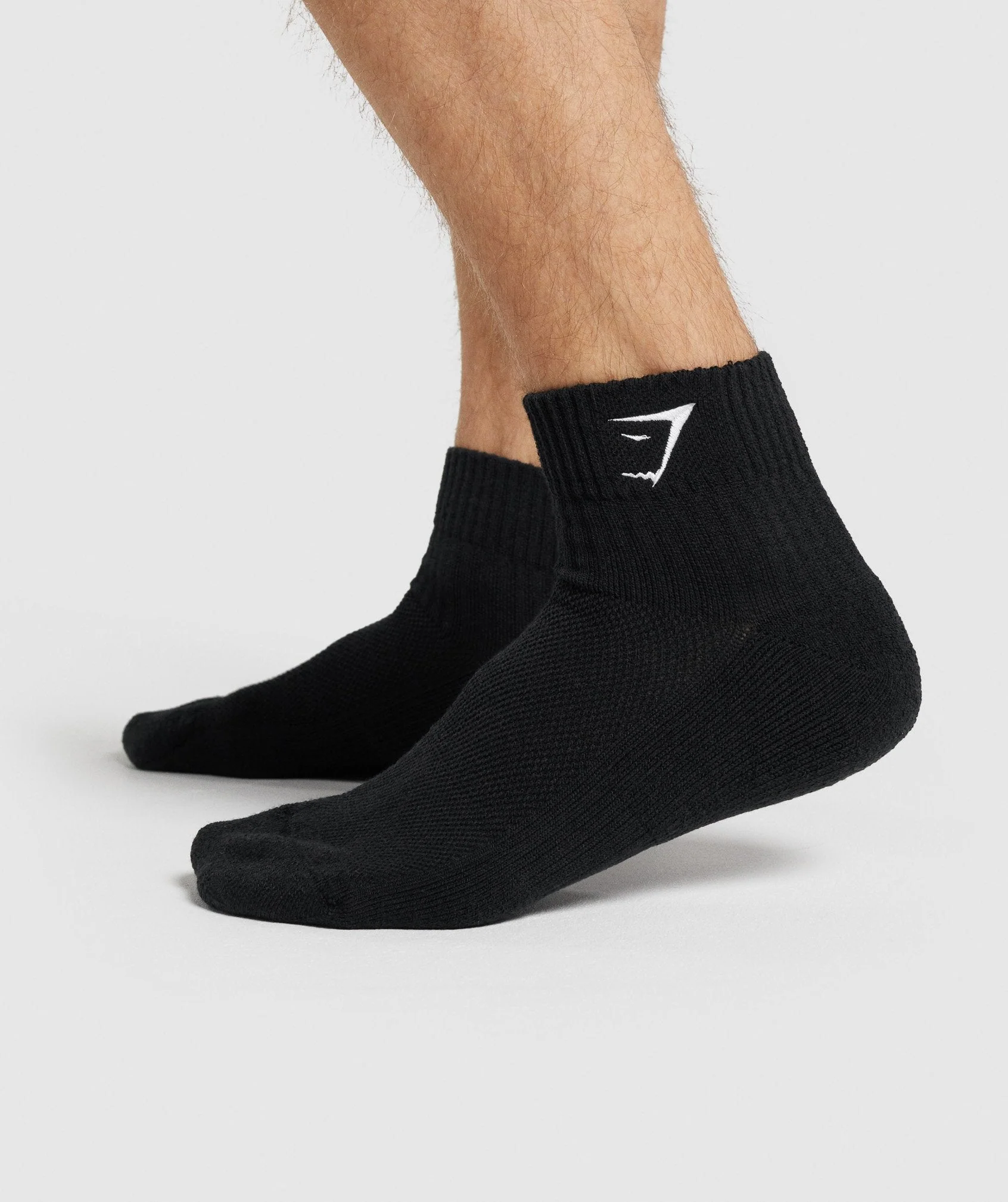 Gymshark Sharkhead Embroidered Quarter Socks 2pk - Black - Image 6