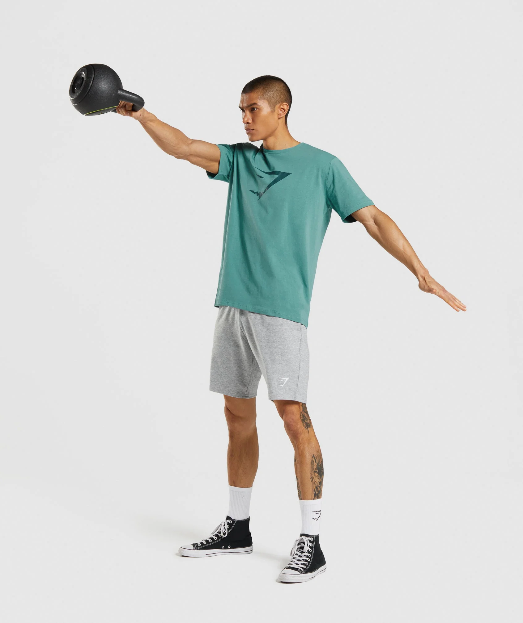 Gymshark Sharkhead Infill T-Shirt - Teal - Image 4