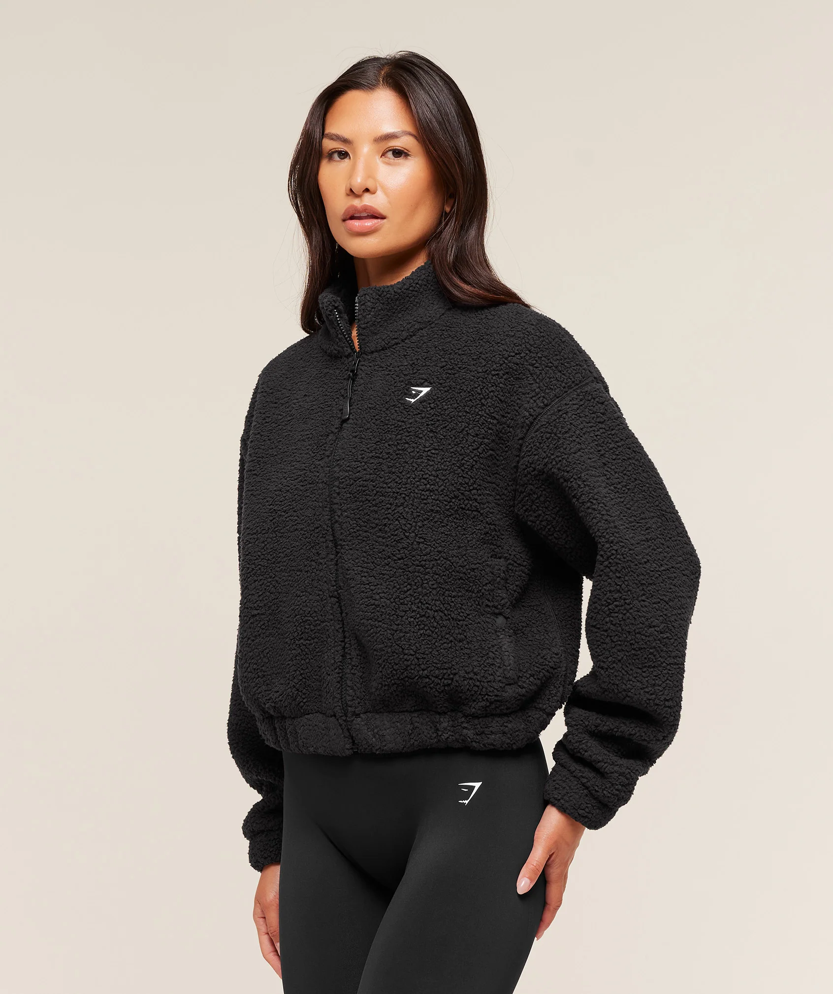 Gymshark Sherpa Jacket - Black - Image 3