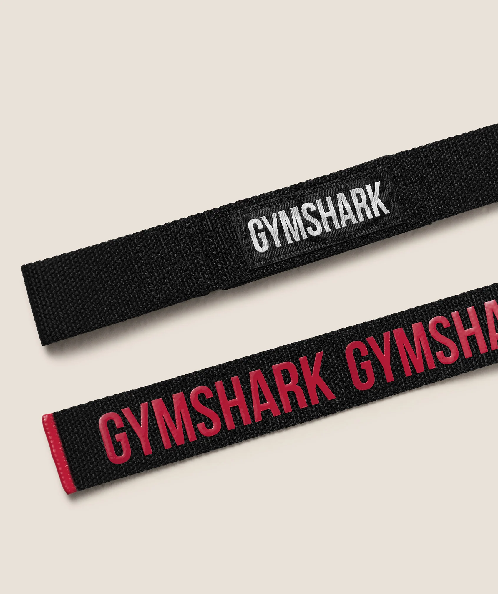 Gymshark Silicone Lifting Straps - Black/Carmine Red