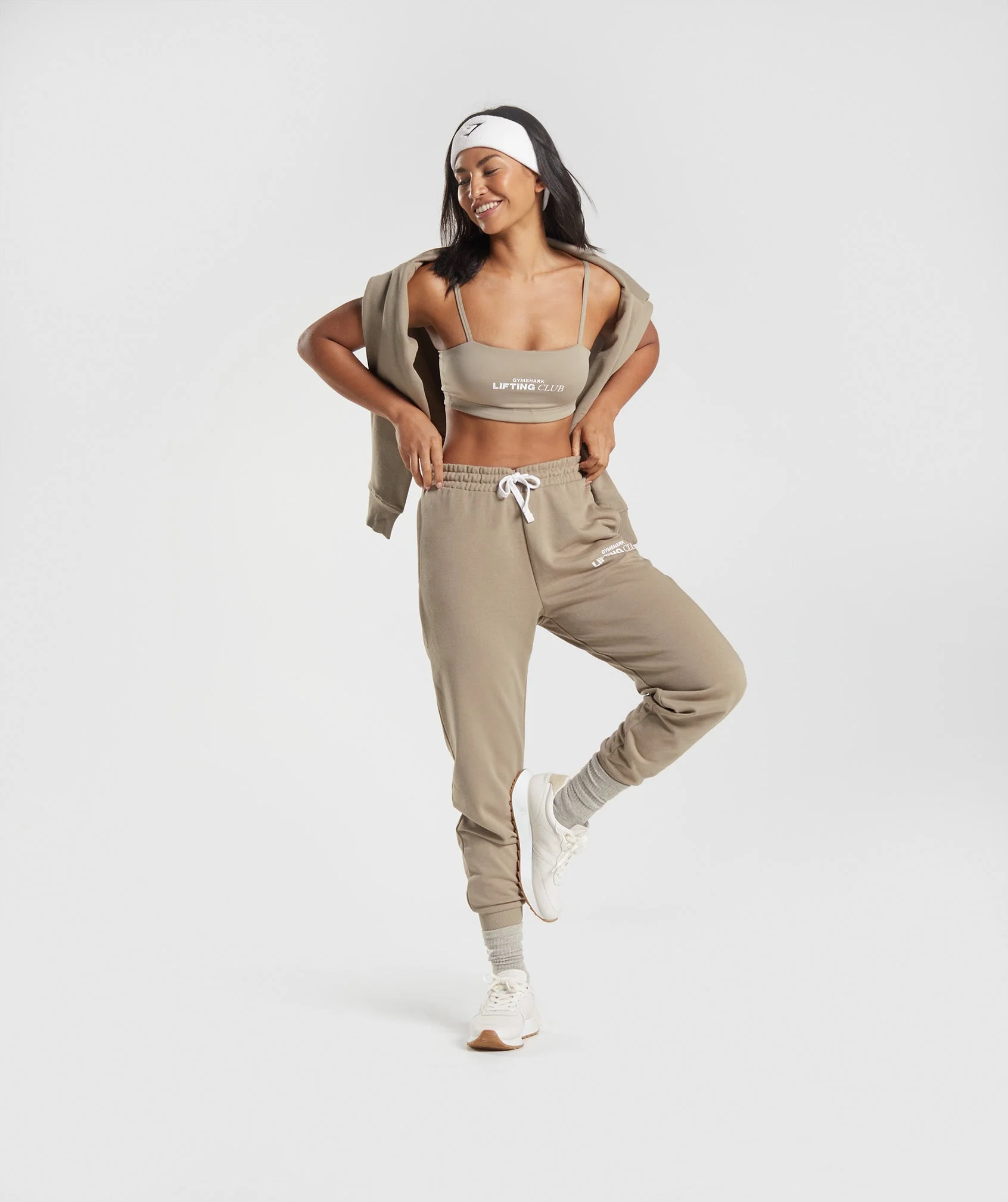 Gymshark Social Club Joggers - Cement Brown - Image 4