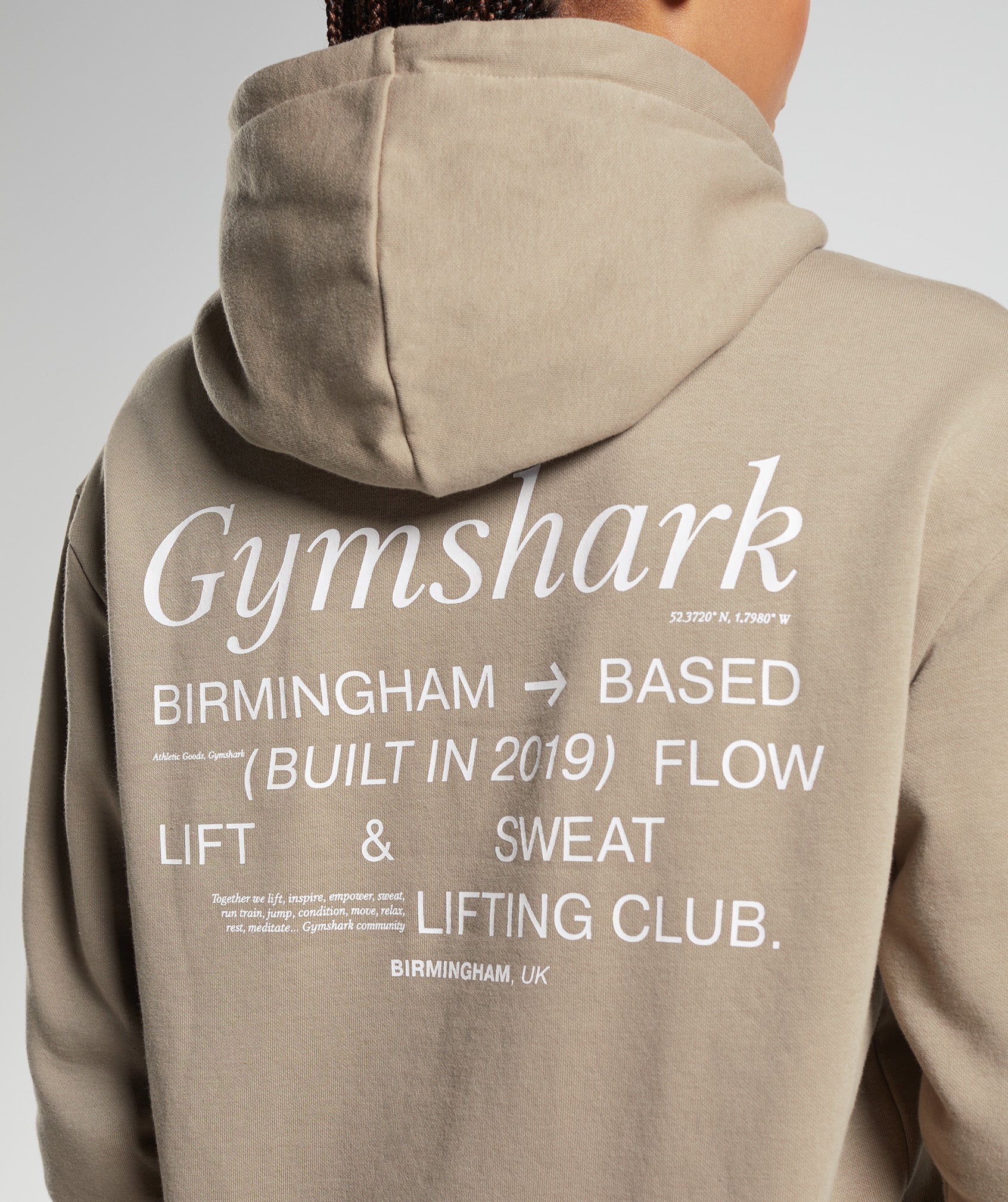 Gymshark Social Club Oversized Hoodie - Cement Brown - Image 2