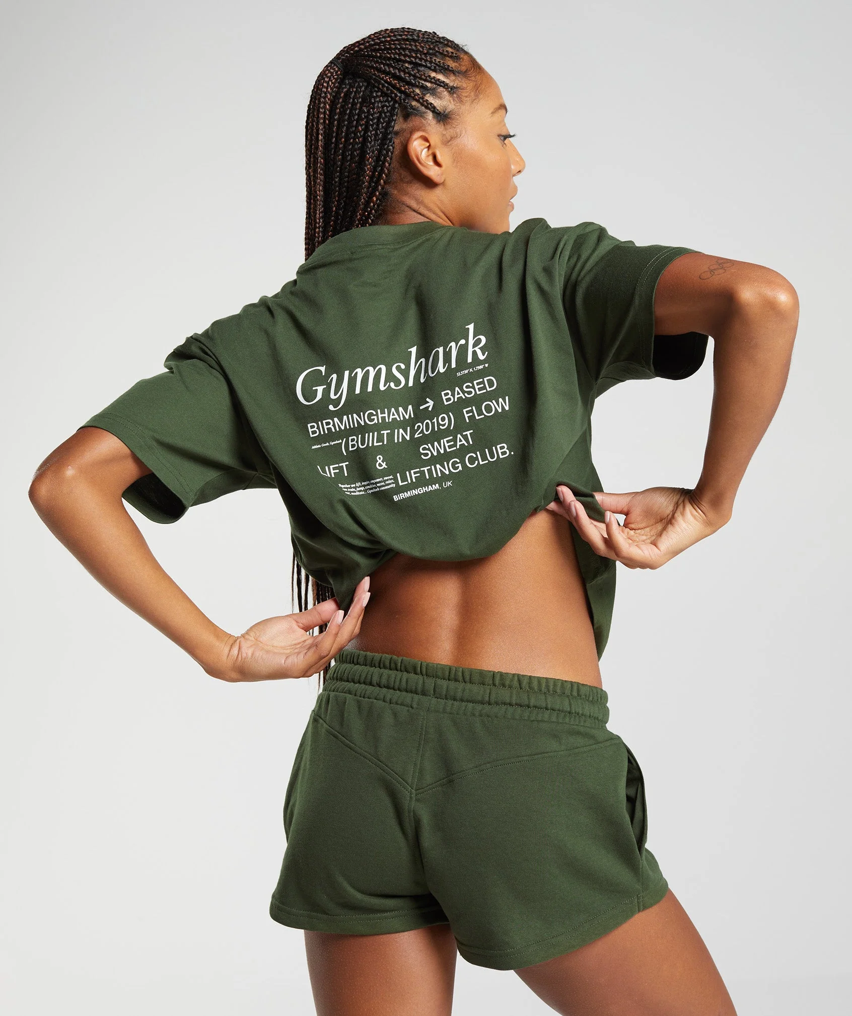 Gymshark Social Club Oversized T-Shirt - Moss Olive - Image 2