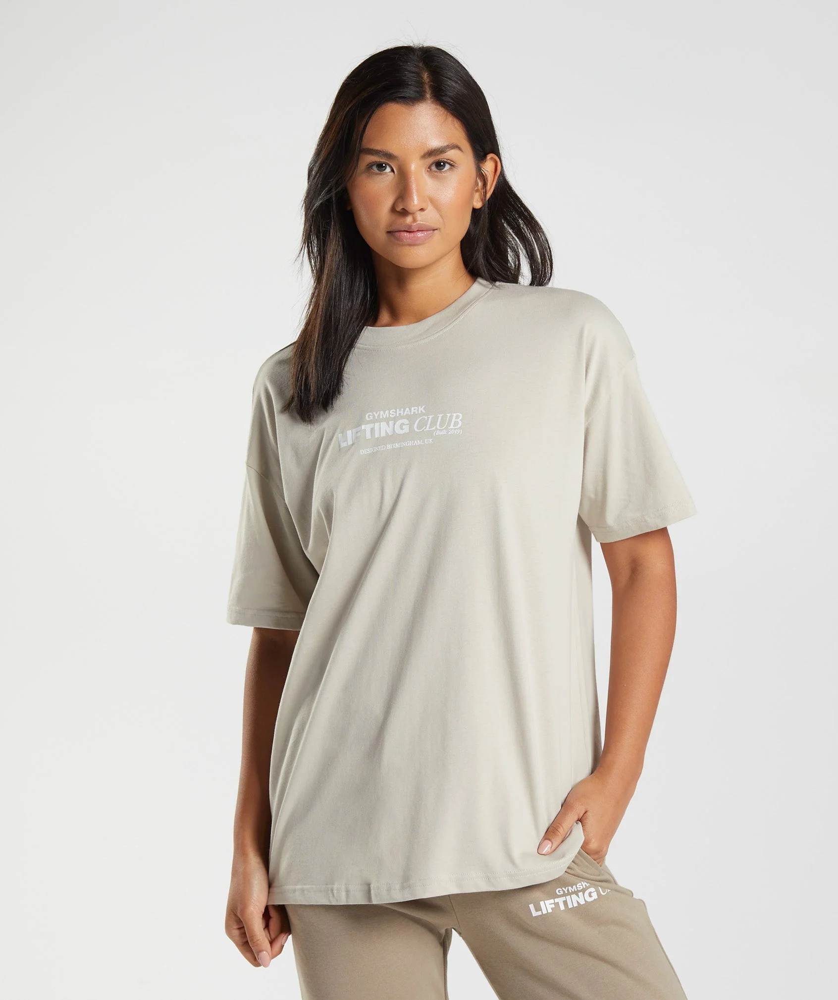 Gymshark Social Club Oversized T-Shirt - Pebble Grey