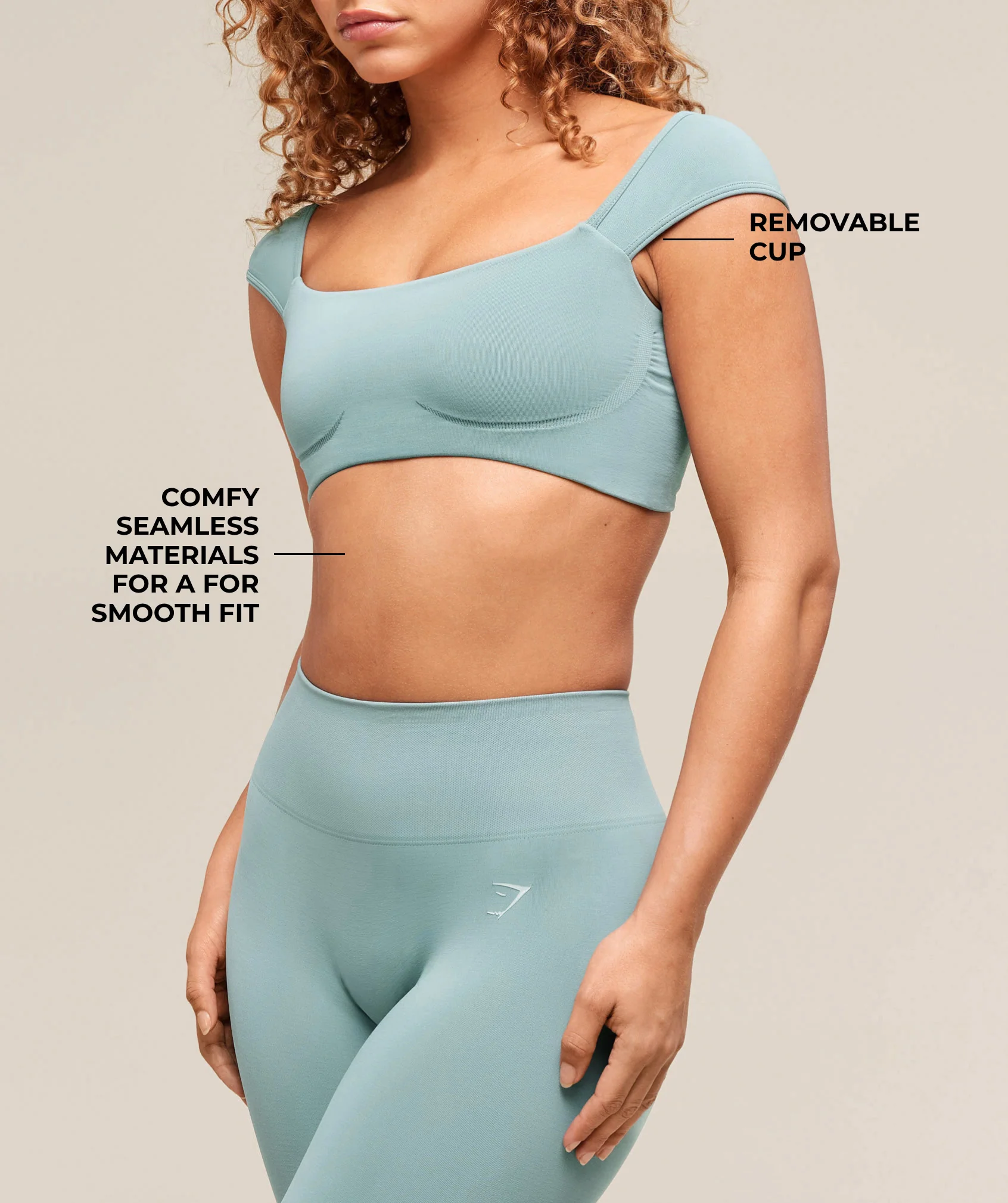 Gymshark Soft Sculpt Cap Sleeve Bralette - Rest Blue - Image 2