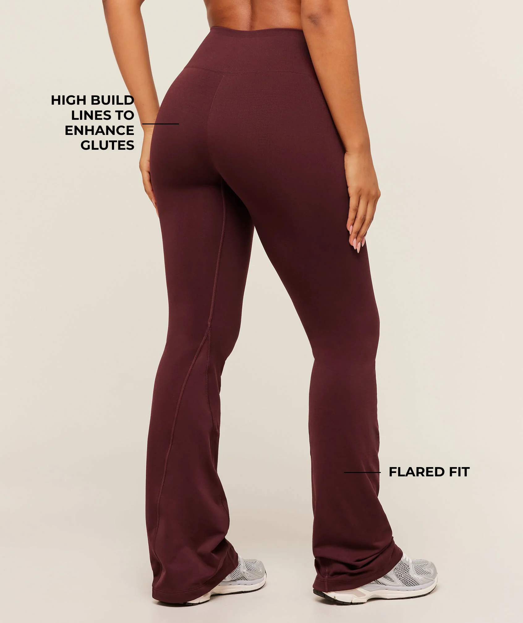 Gymshark Soft Sculpt Flared Leggings - Rich Maroon - Image 2