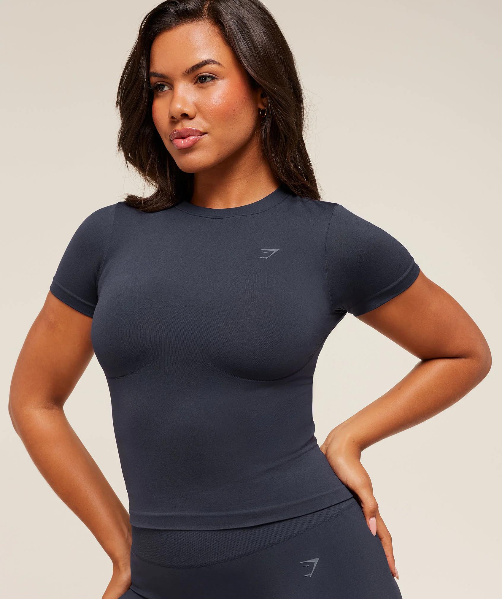 Gymshark Soft Sculpt Short Sleeve Midi Top - Heavy Blue - Image 5