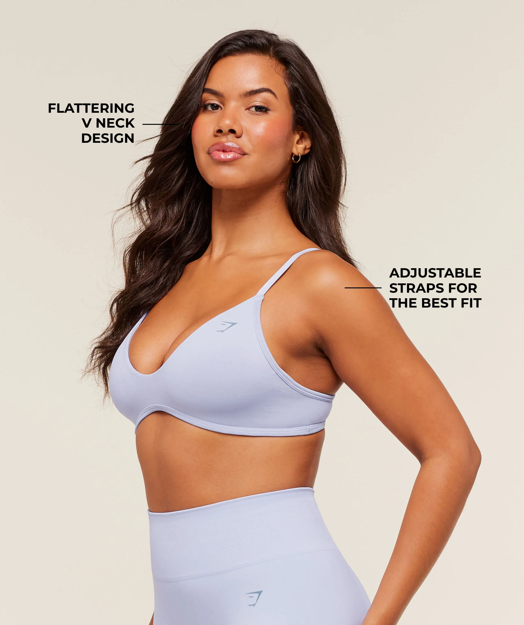 Gymshark Soft Sculpt V-neck Sports Bra - Peri Blue - Image 2