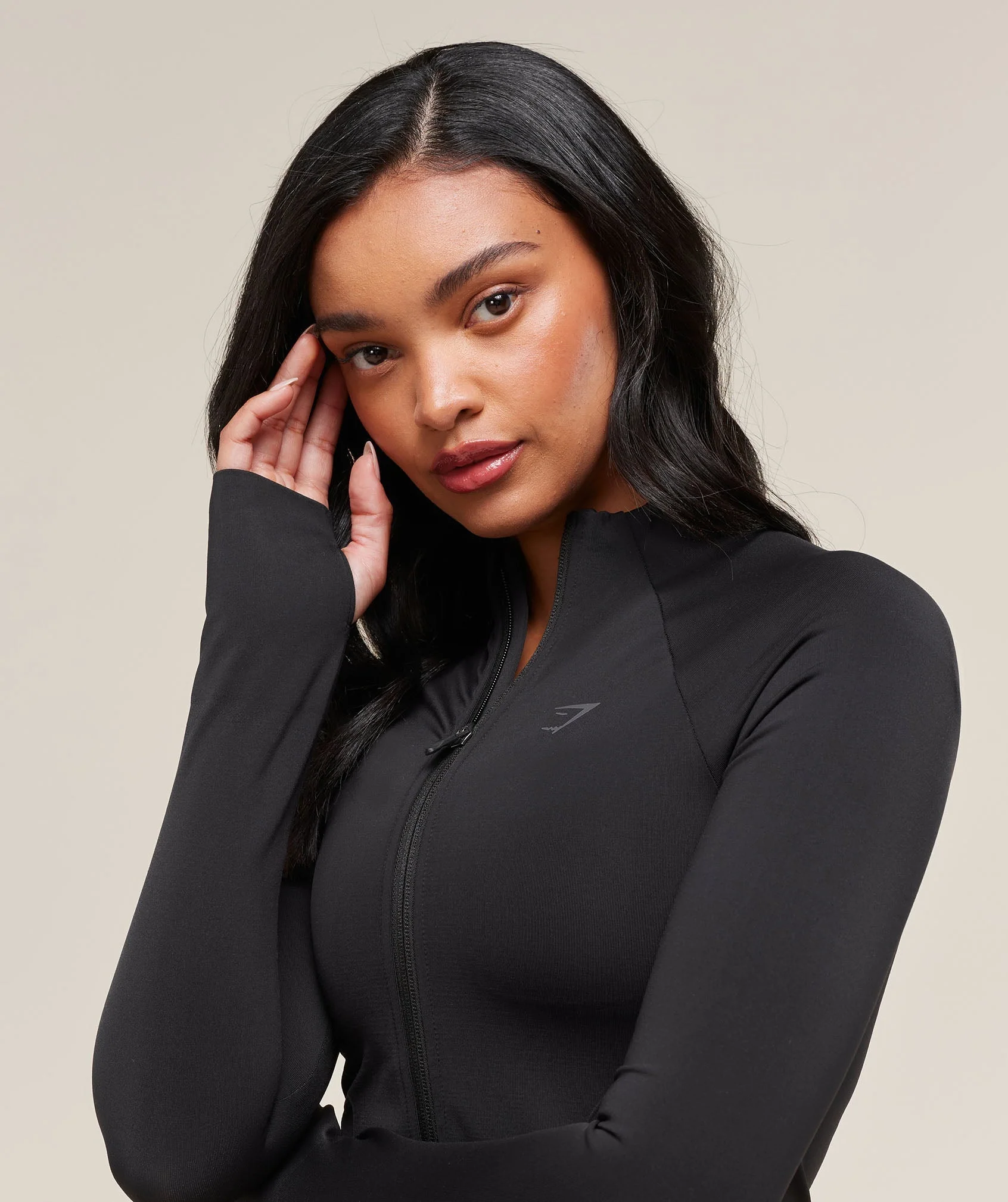 Gymshark Soft Sculpt Zip Up Jacket - Black - Image 5