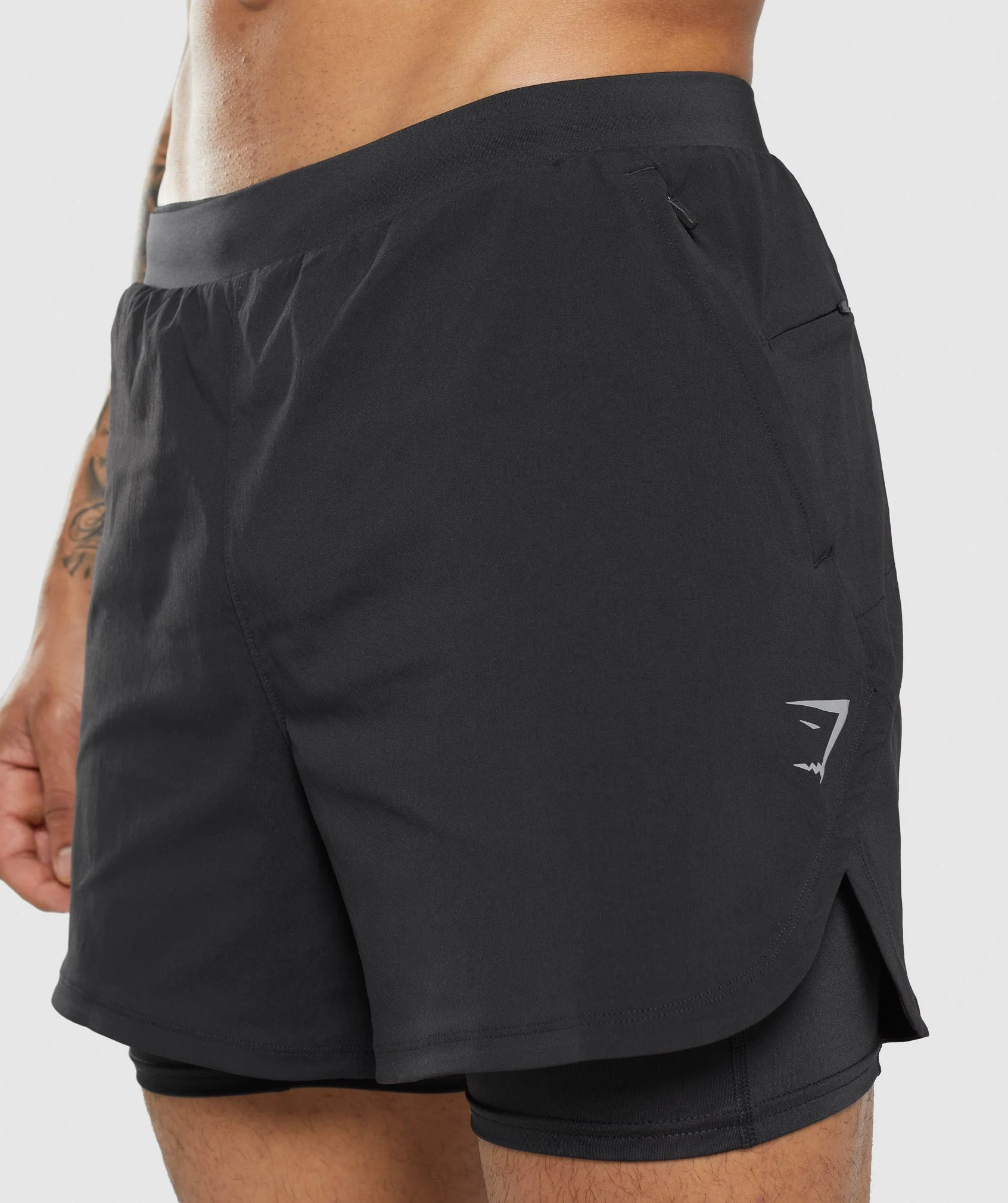 Gymshark Speed Evolve 5" 2 In 1 Shorts - Black - Image 6