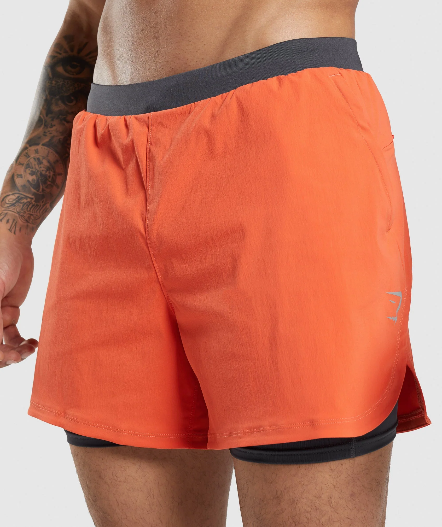 Gymshark Speed Evolve 5" 2 In 1 Shorts - Papaya Orange - Image 6
