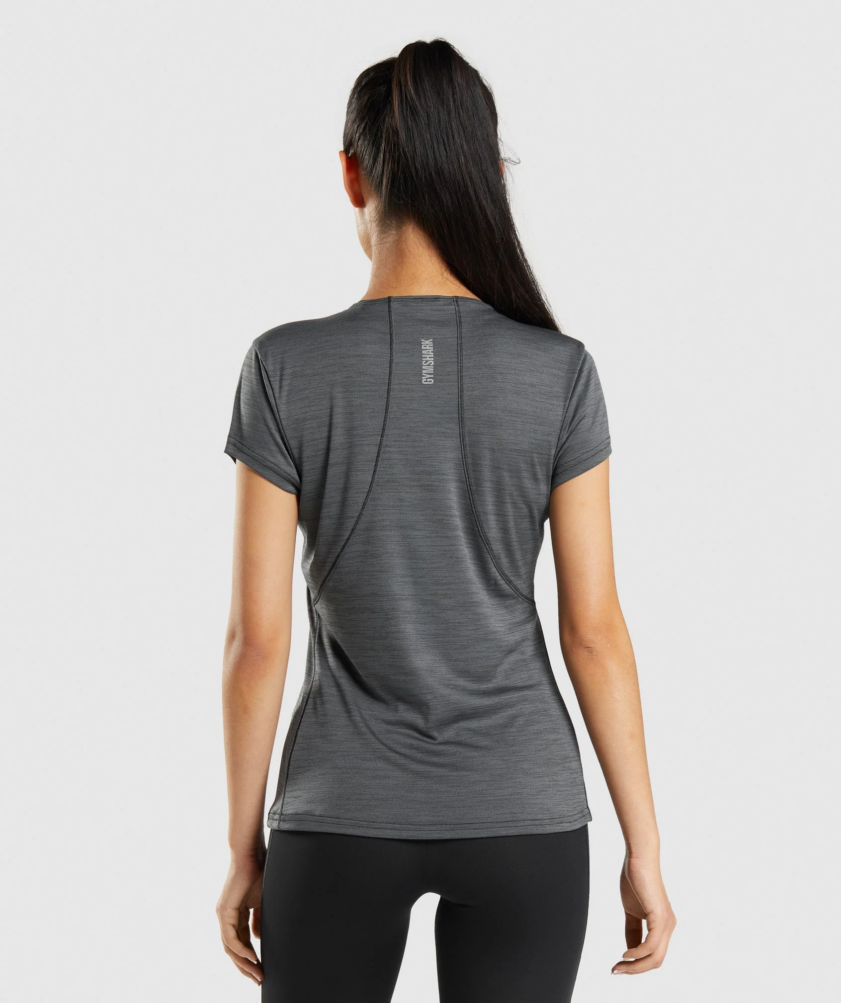 Gymshark Speed T-Shirt - Black/Charcoal Marl - Image 2