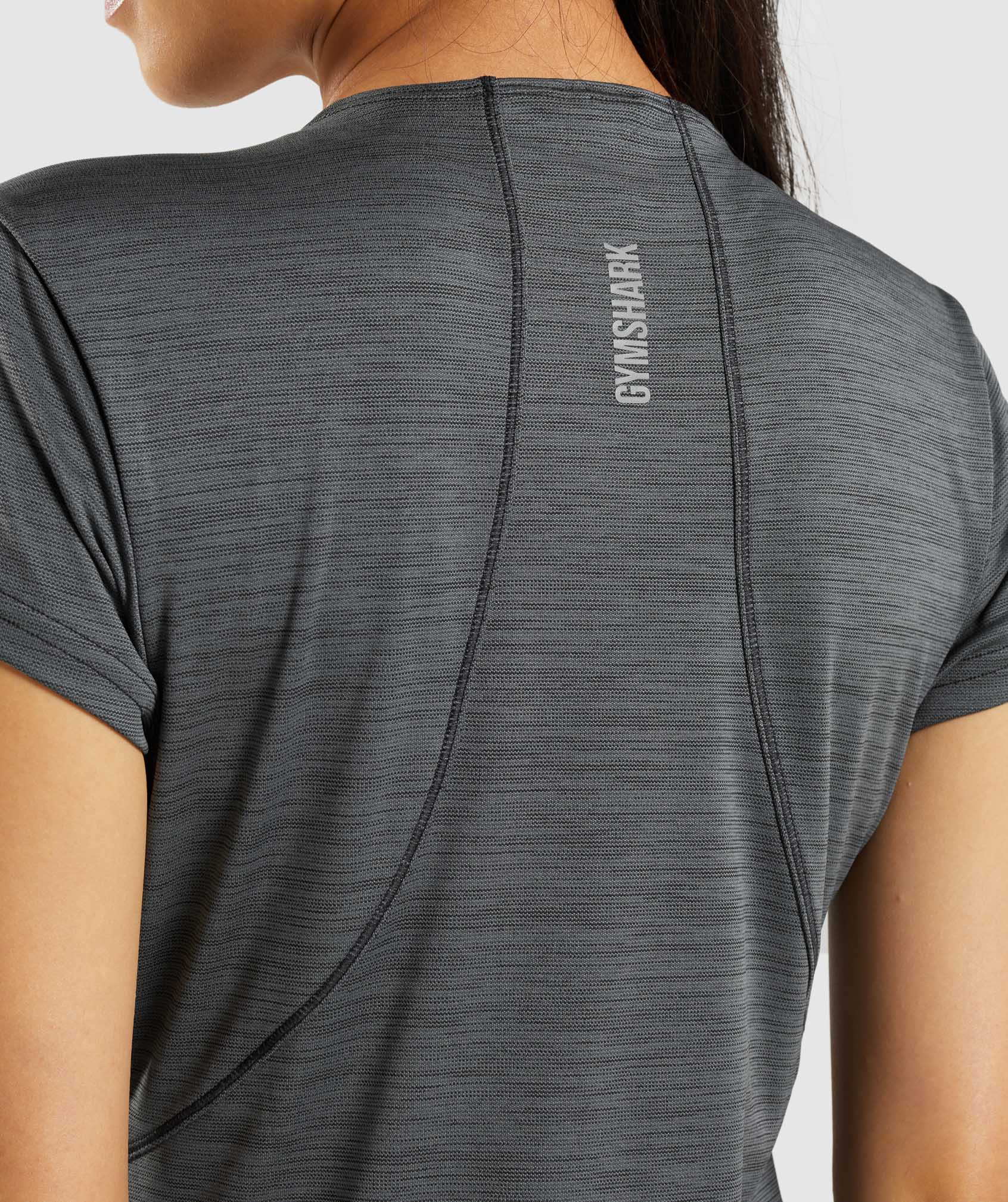Gymshark Speed T-Shirt - Black/Charcoal Marl - Image 6