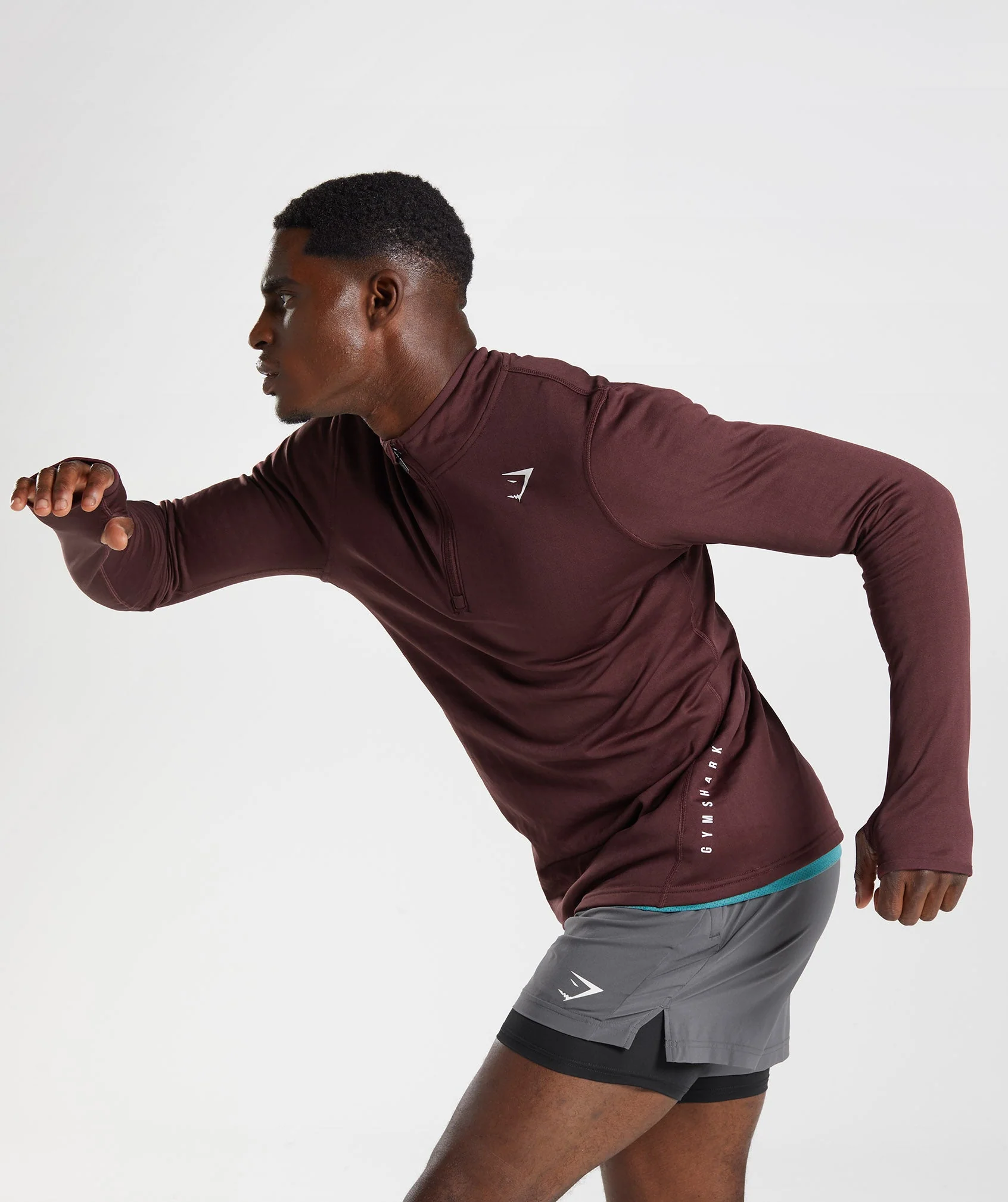 Gymshark Sport 1/4 Zip - Baked Maroon - Image 3