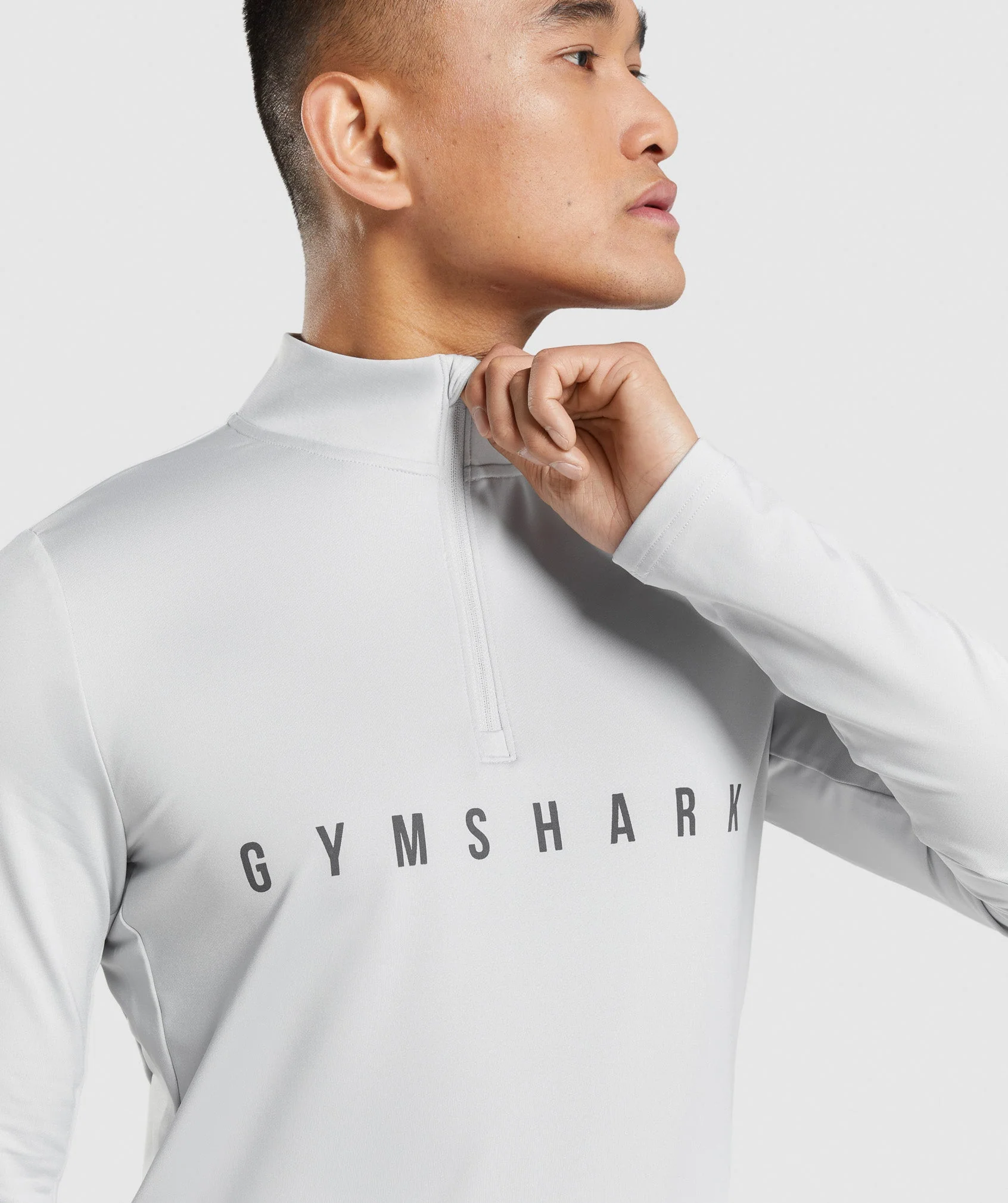 Gymshark Sport Stripe 1/4 Zip - Light Grey - Image 4